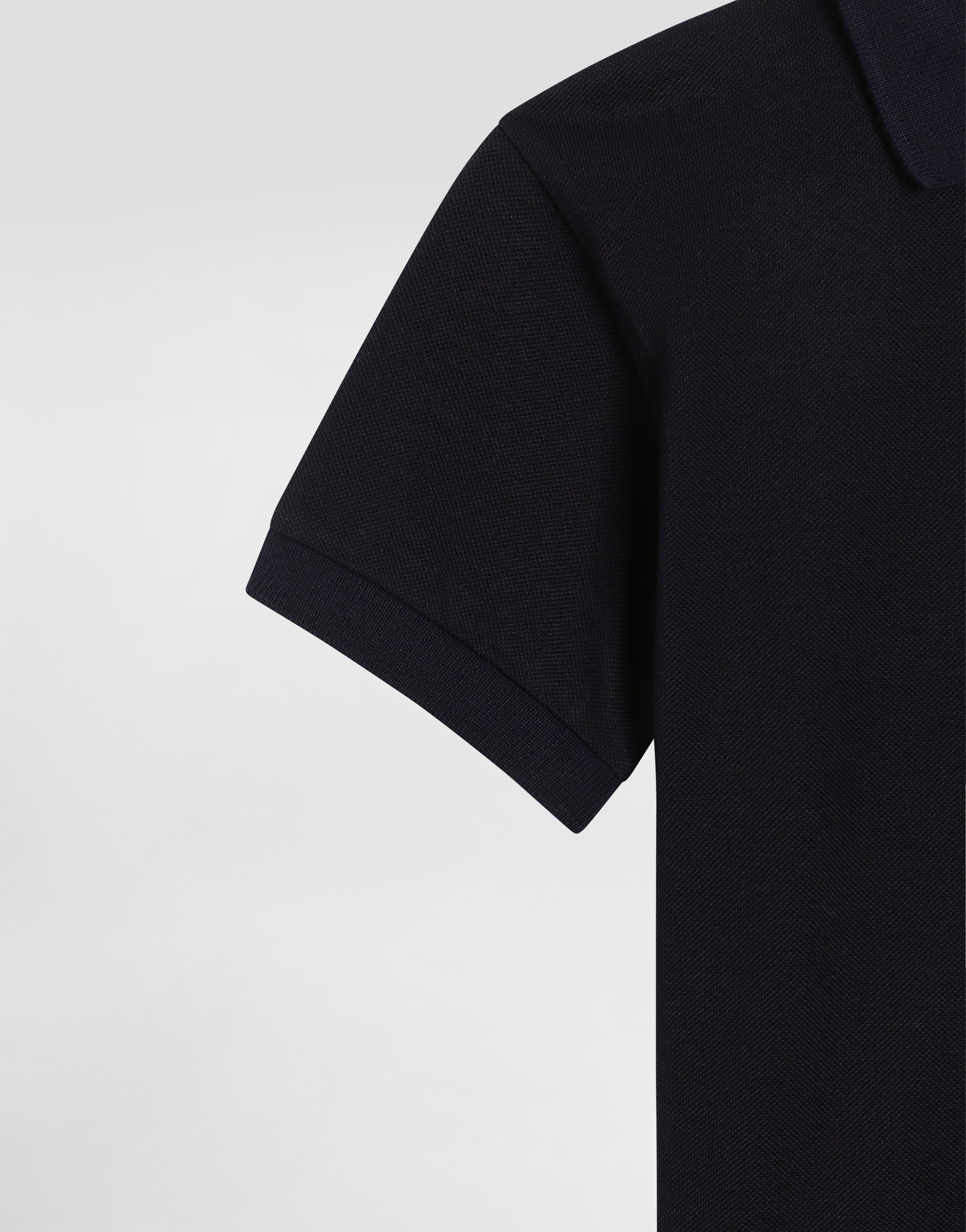 Dolce & Gabbana Piqué Polo Shirt With Logo Plaque In Blue