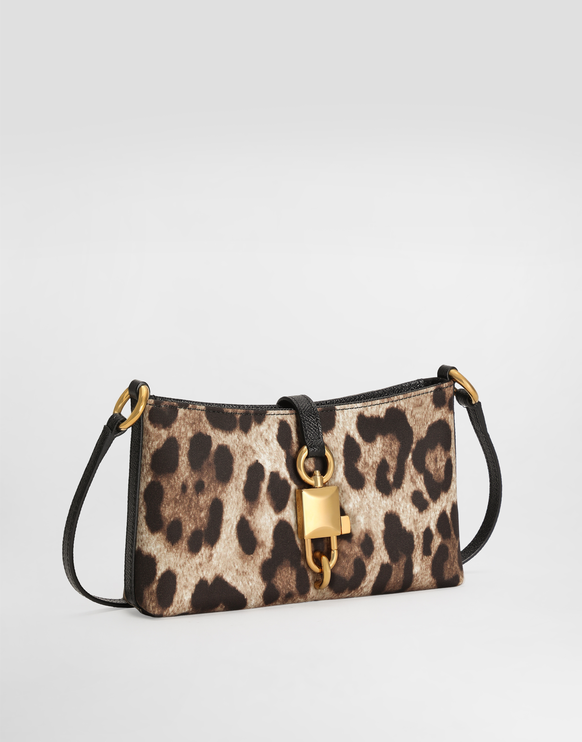Dolce & Gabbana Leopard-print Lock Shoulder Bag In Blue