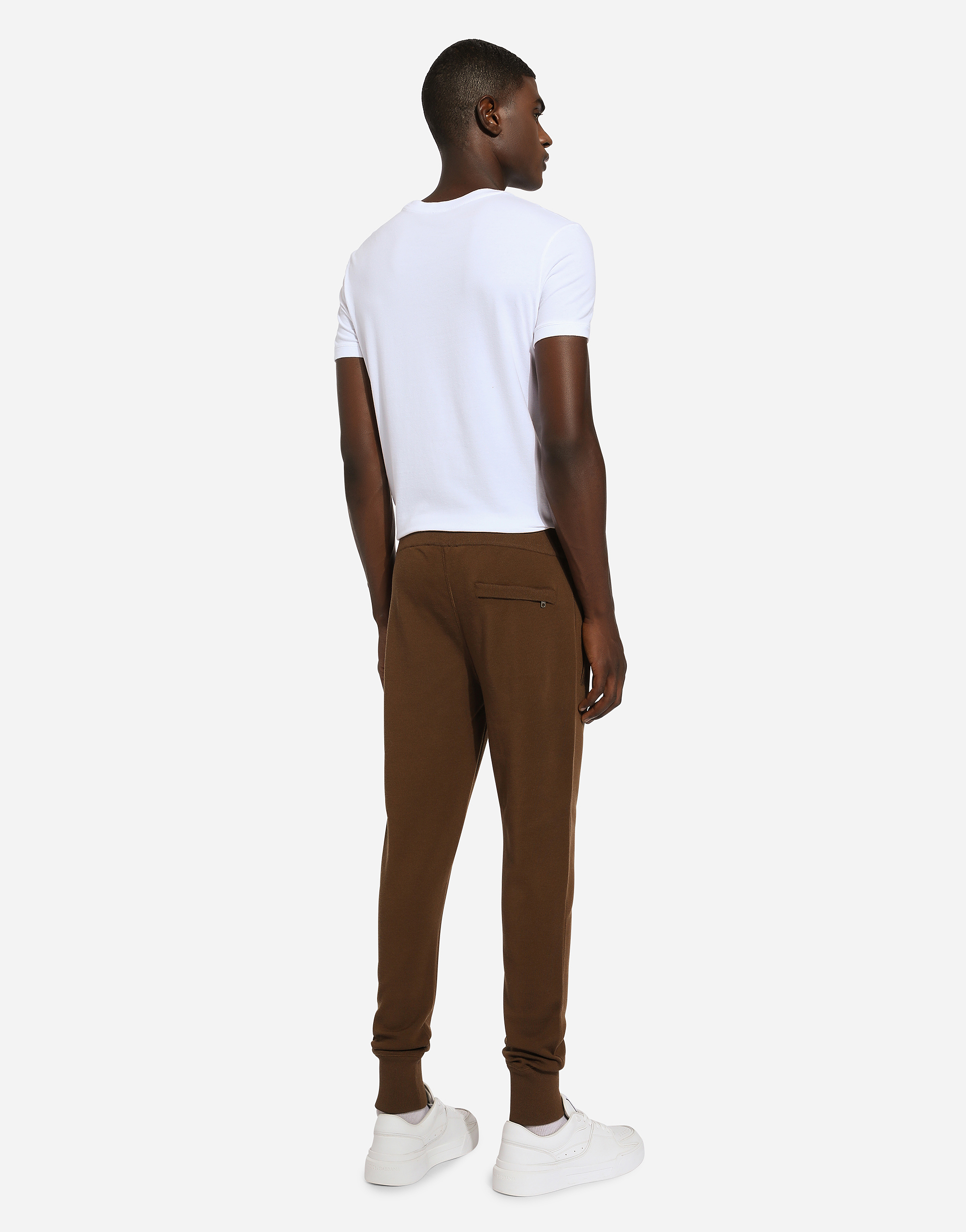 Wool and cashmere knit jogging pants