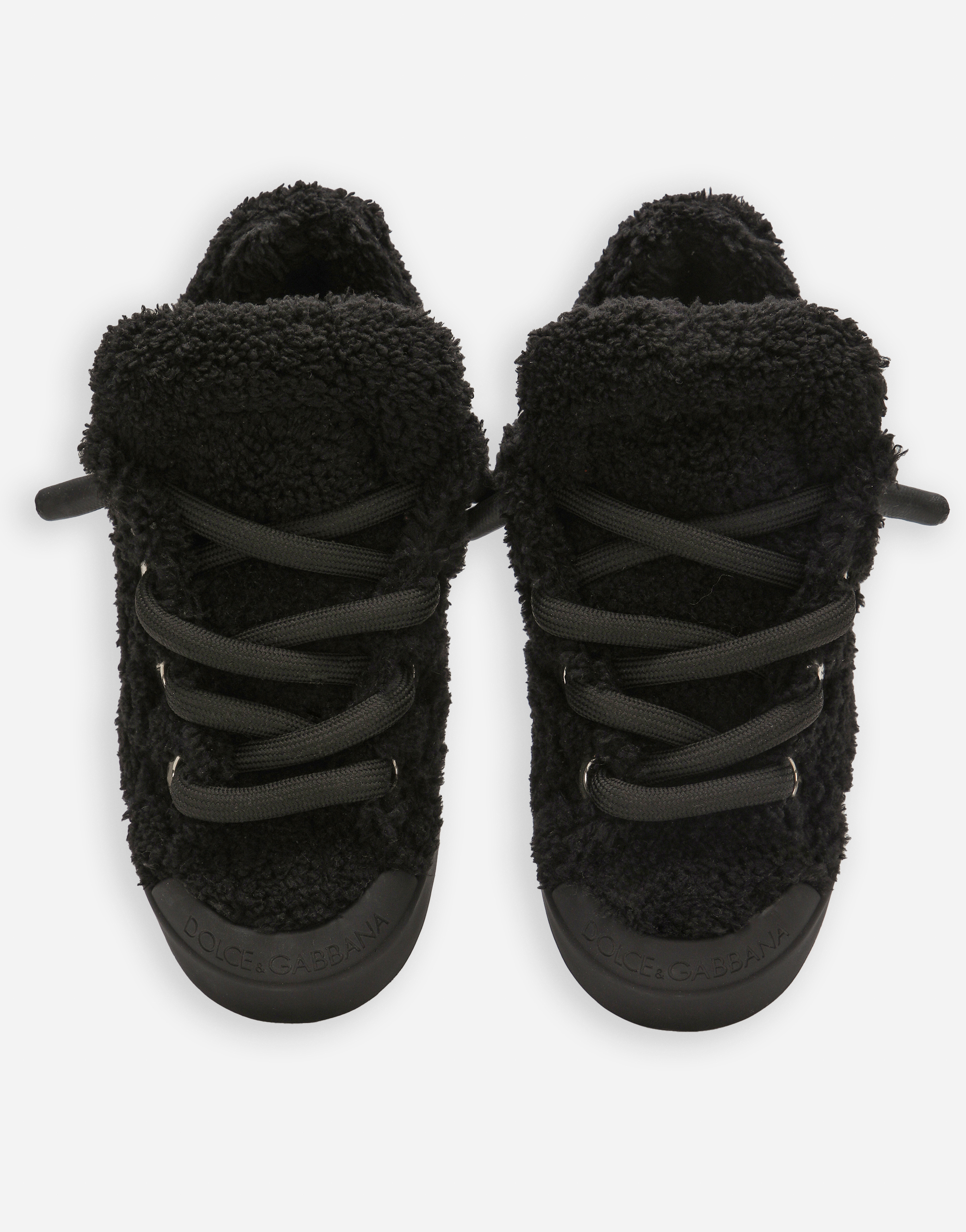 DOLCE & GABBANA FAUX FUR PORTOFINO SNEAKERS