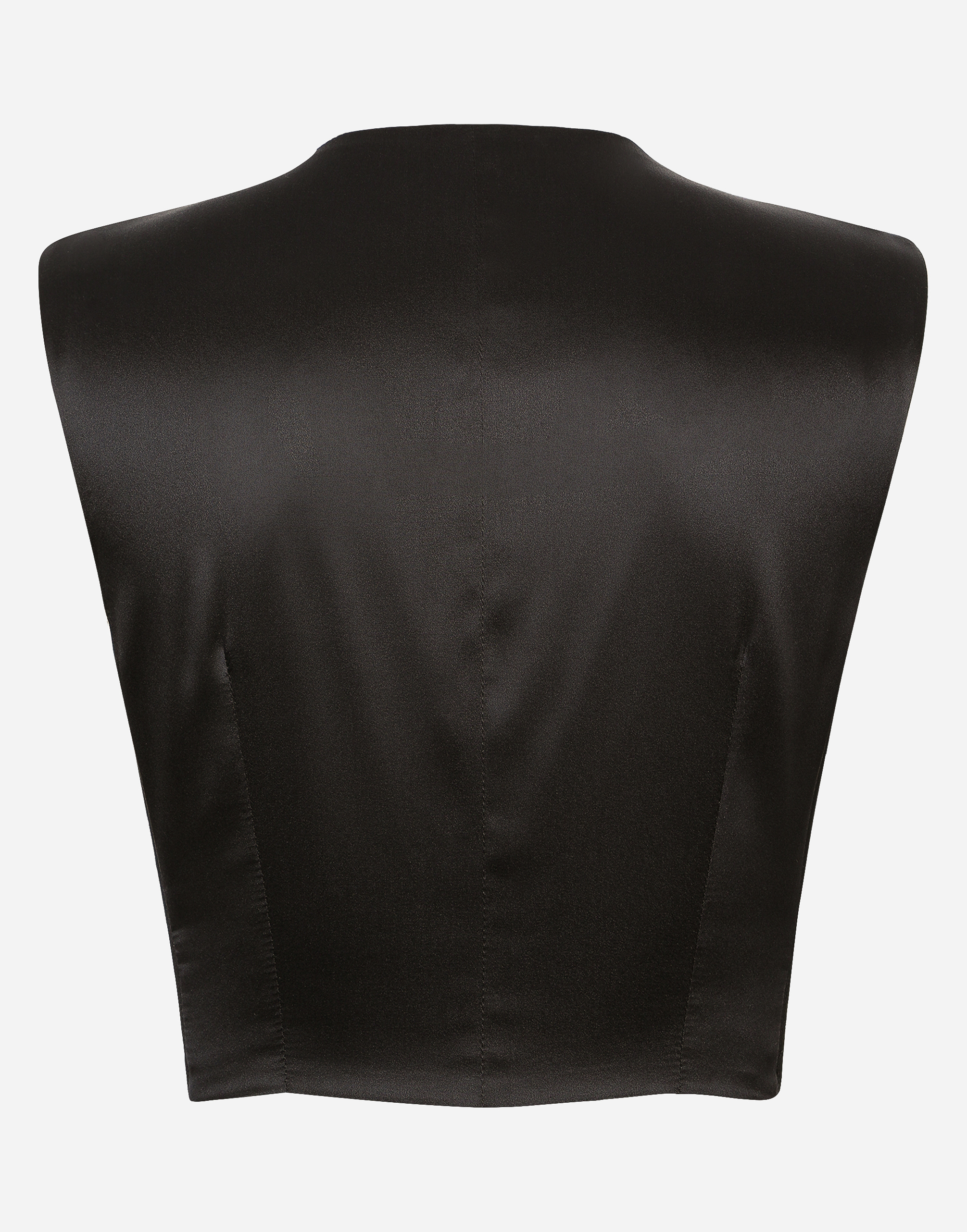 Shop Dolce & Gabbana Cropped Woolen Gilet In Black