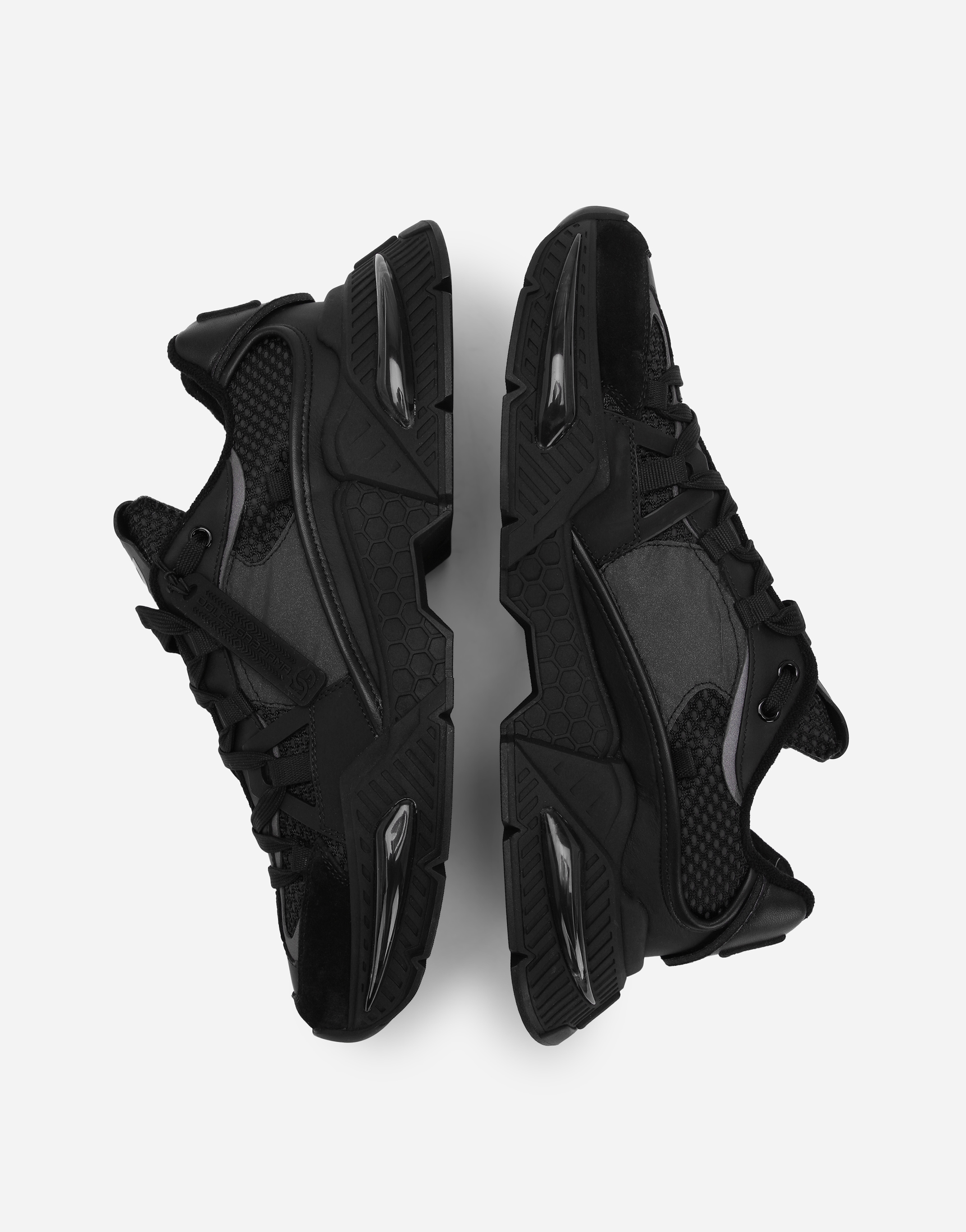 Dolce & Gabbana Black Mixed-material Airmaster Sneakers In Multicolor