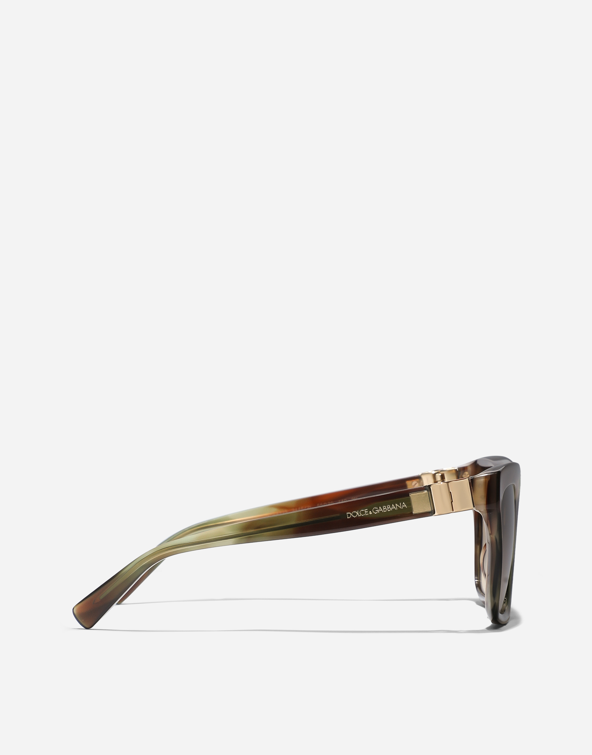 Dolce & Gabbana Dg Hinge Sunglasses In Striped Ochre