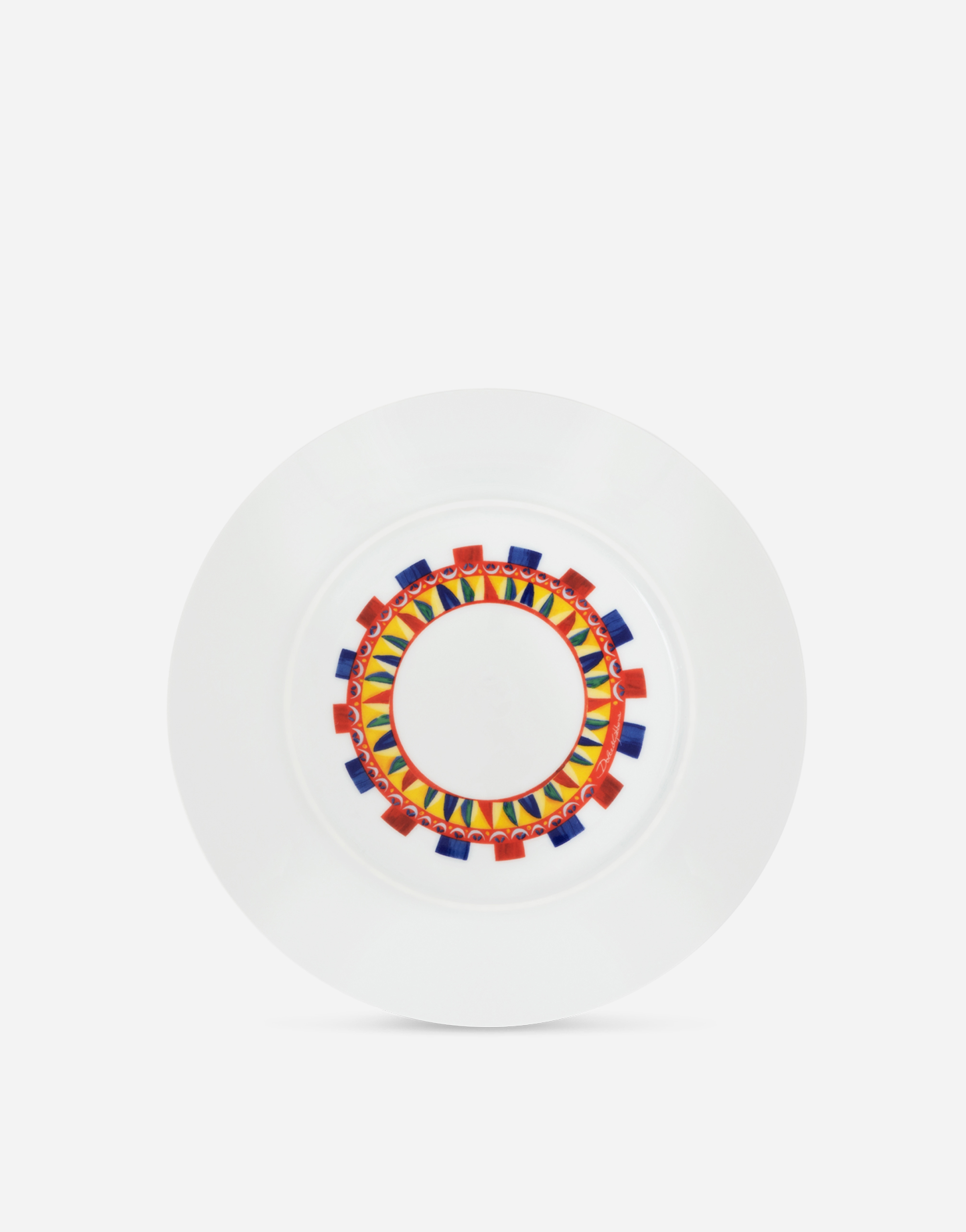 Dolce & Gabbana Set 2 Porcelain Dinner Plates Multicolor Unisex Onesize In Multicolor