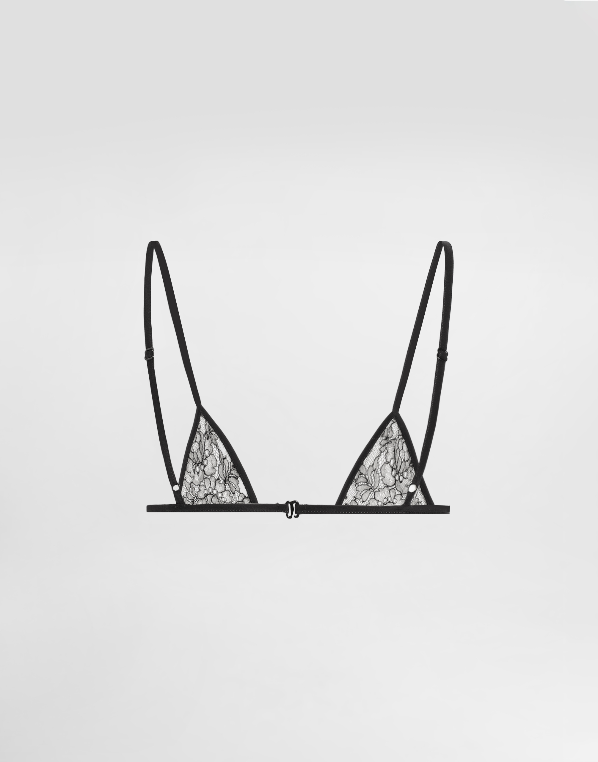 Dolce & Gabbana Lace-trimmed Triangle Bra In Black