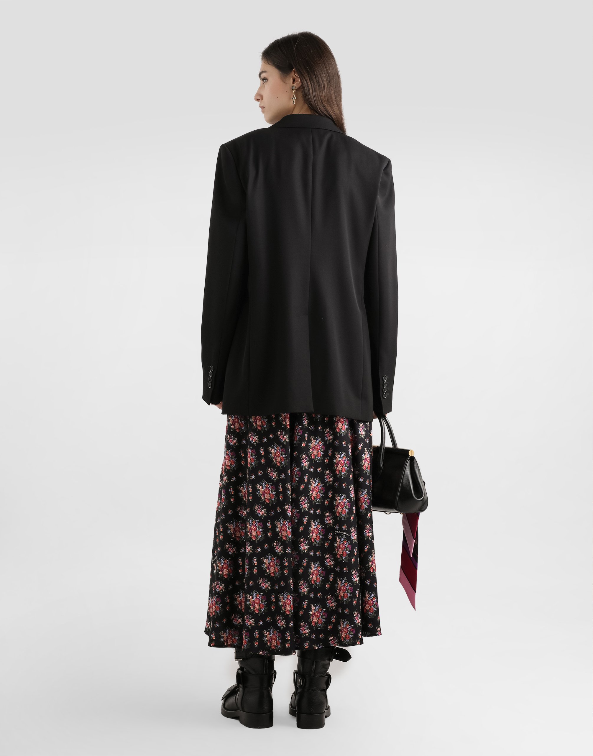 Dolce & Gabbana Wool Gabardine Jacket In Black