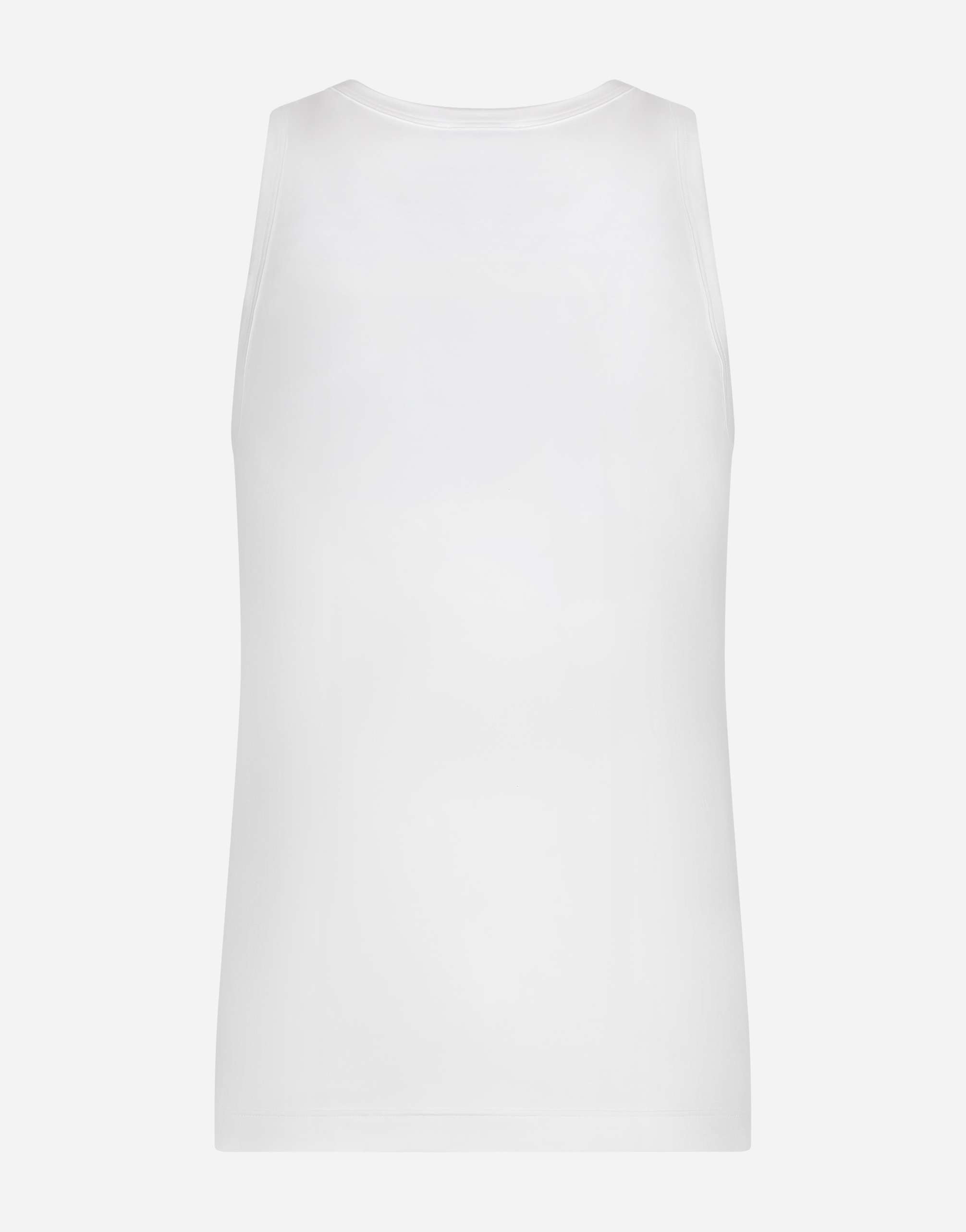 Dolce & Gabbana Men's Logo-patch Tank Top In White