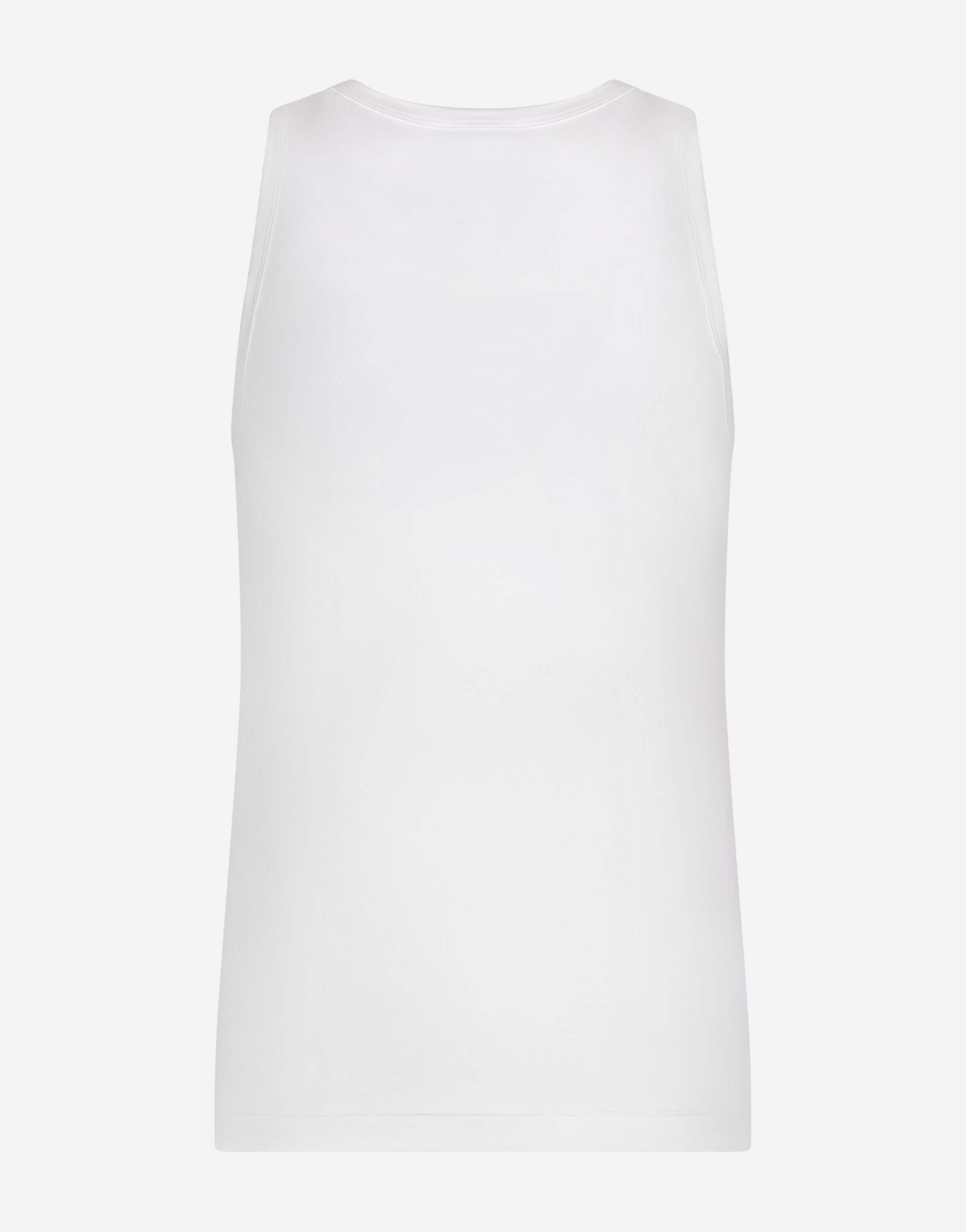 Dolce & Gabbana Men's Logo-patch Tank Top In White