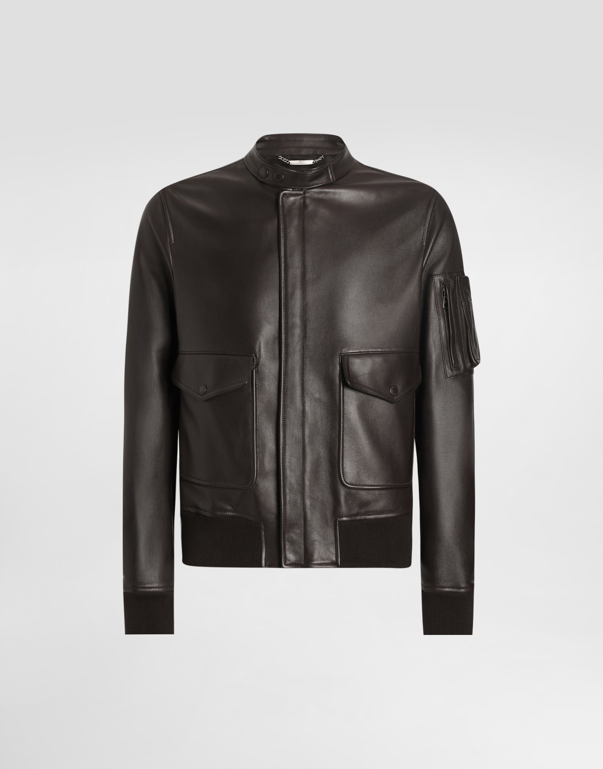Dolce & Gabbana Plongé Lambskin Jacket - Man Coats And Jackets Brown