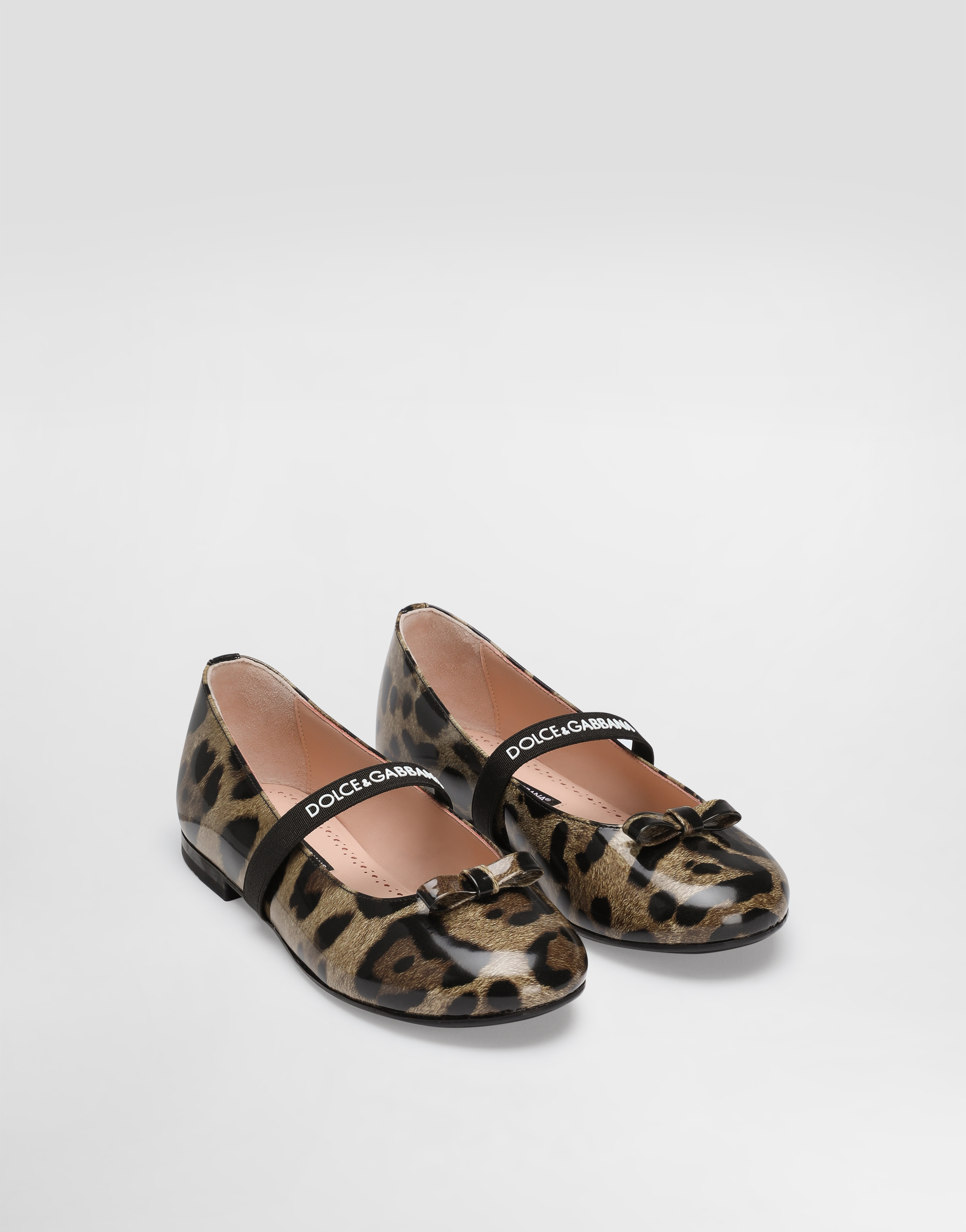 Dolce & Gabbana Ballet Flats In Printed Shiny Calfskin In Animal Print