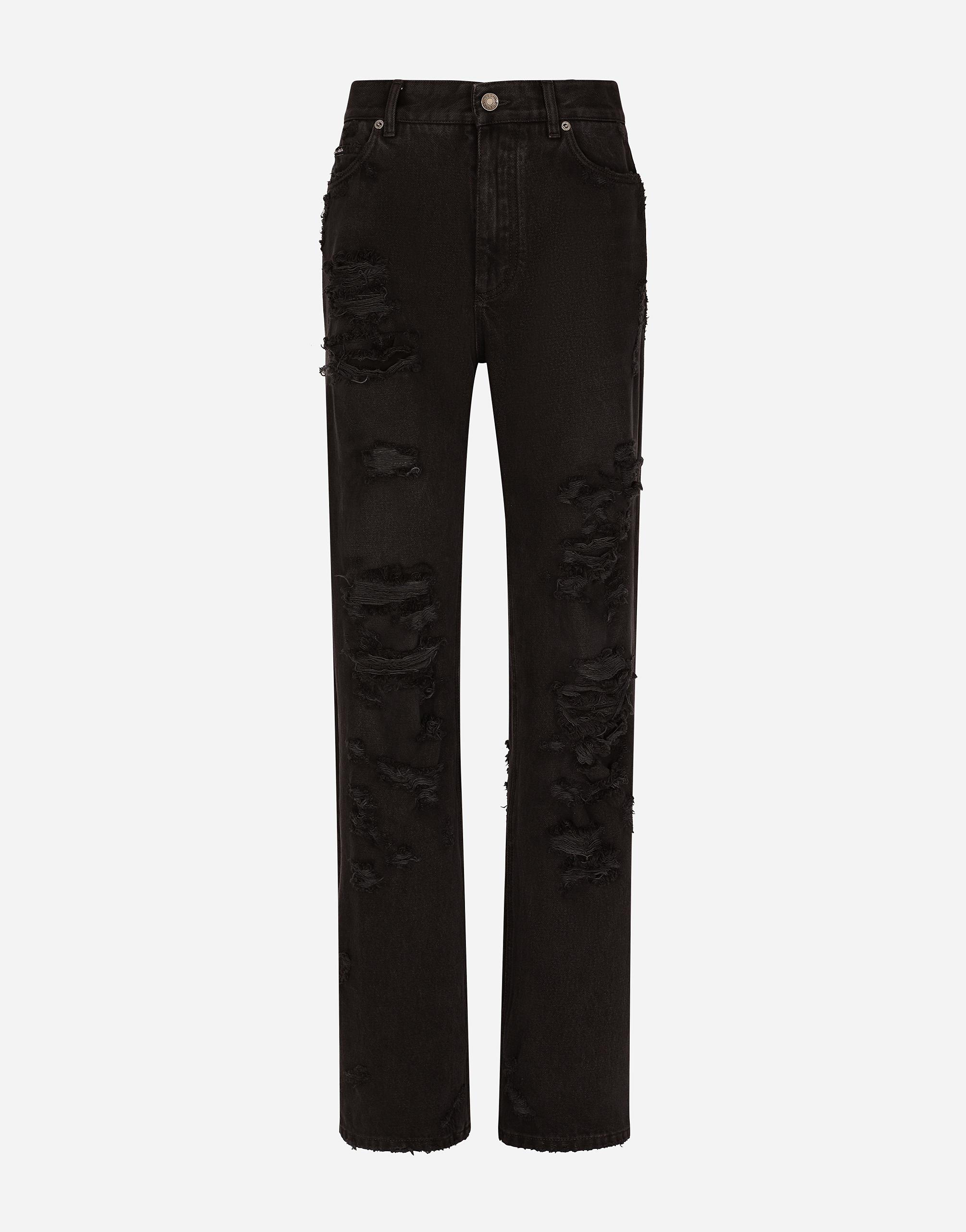 Shop Dolce & Gabbana Flared Jeans With Ripped Details In Multicolor