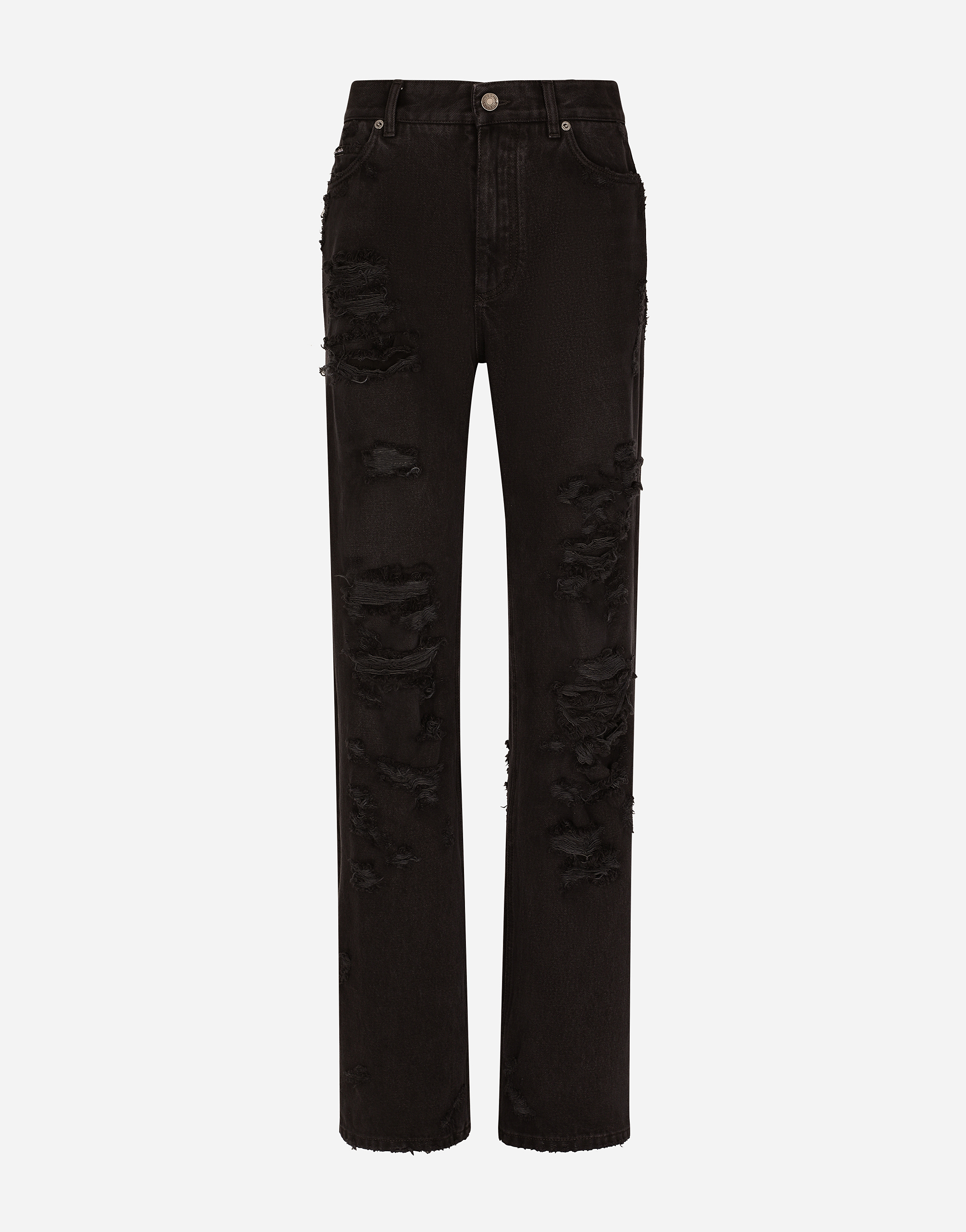 Dolce & Gabbana Flared Jeans With Ripped Details In Multicolor