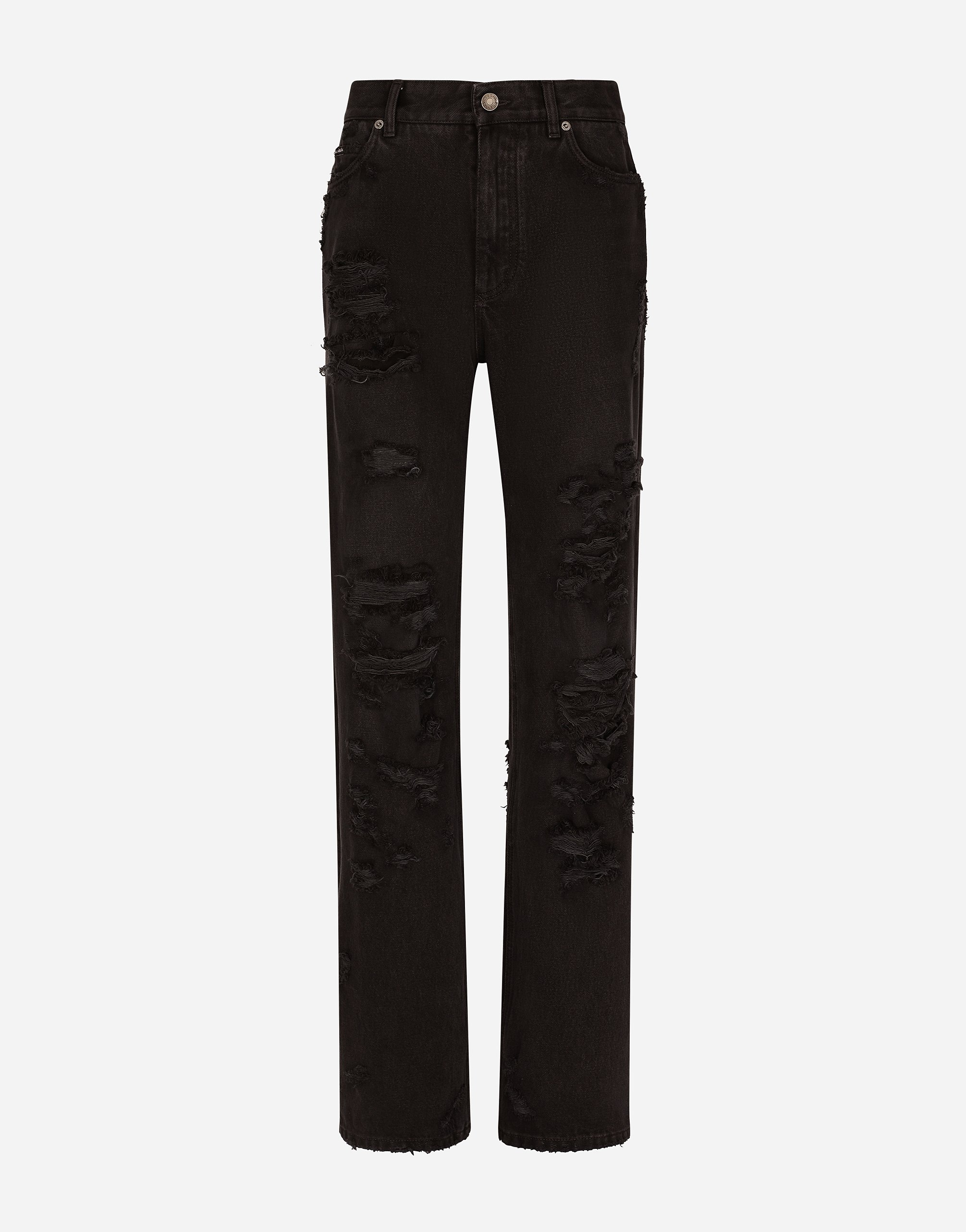 Shop Dolce & Gabbana Flared Jeans With Ripped Details In Multicolor