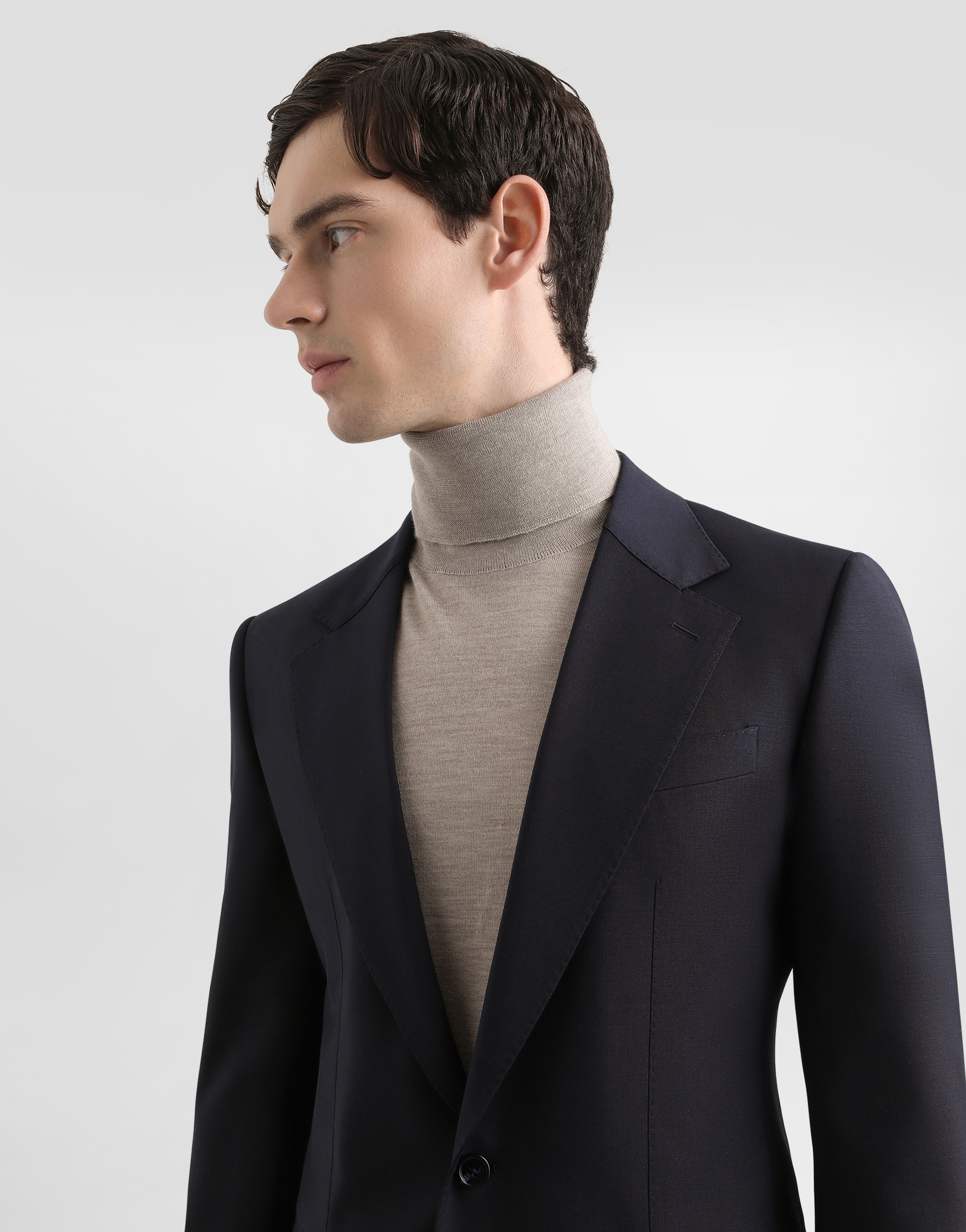 Dolce & Gabbana Single-breasted Taormina Wool Canvas Jacket In Blue