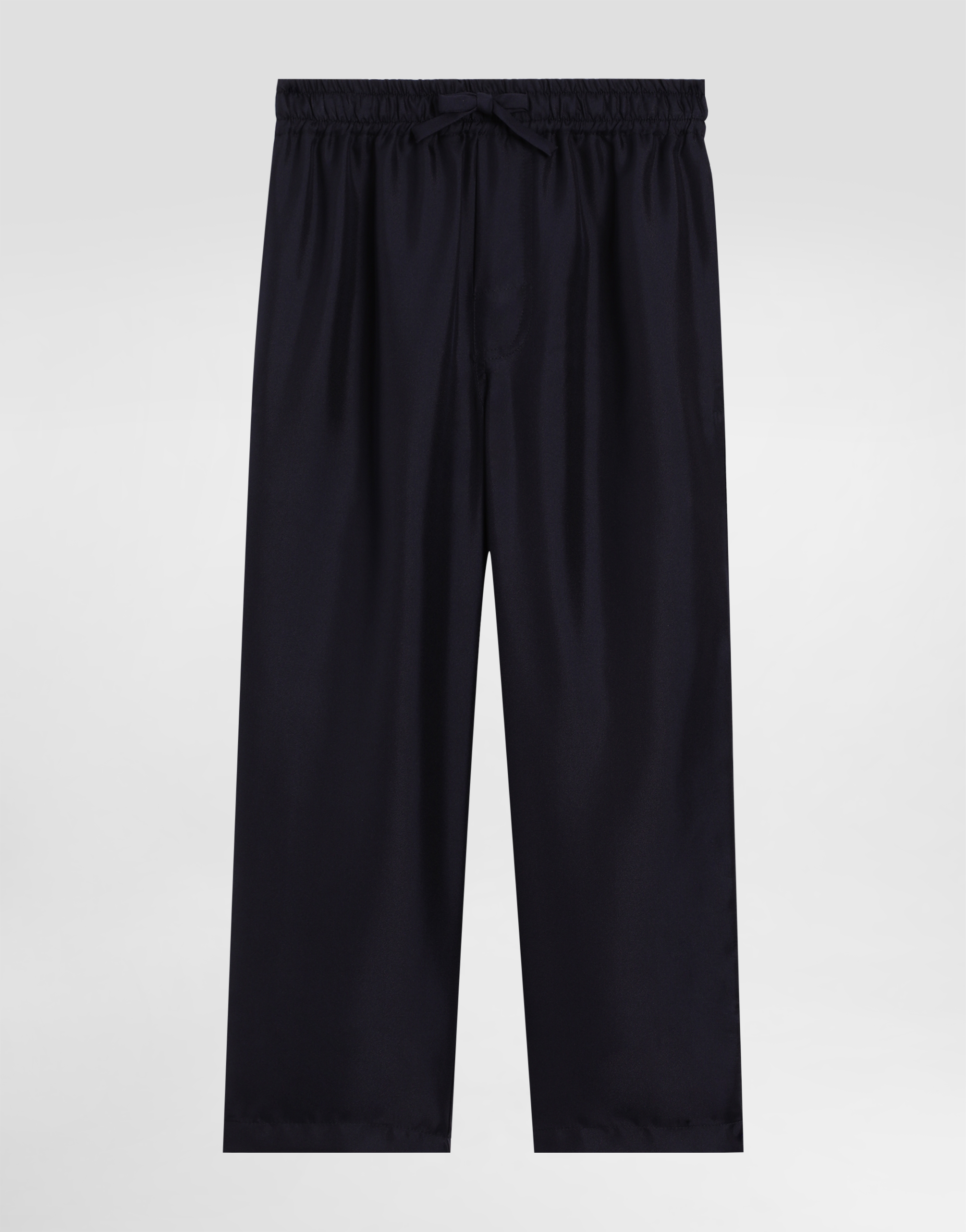 Dolce & Gabbana Twill Pajama Pants With Dg Logo In Blue