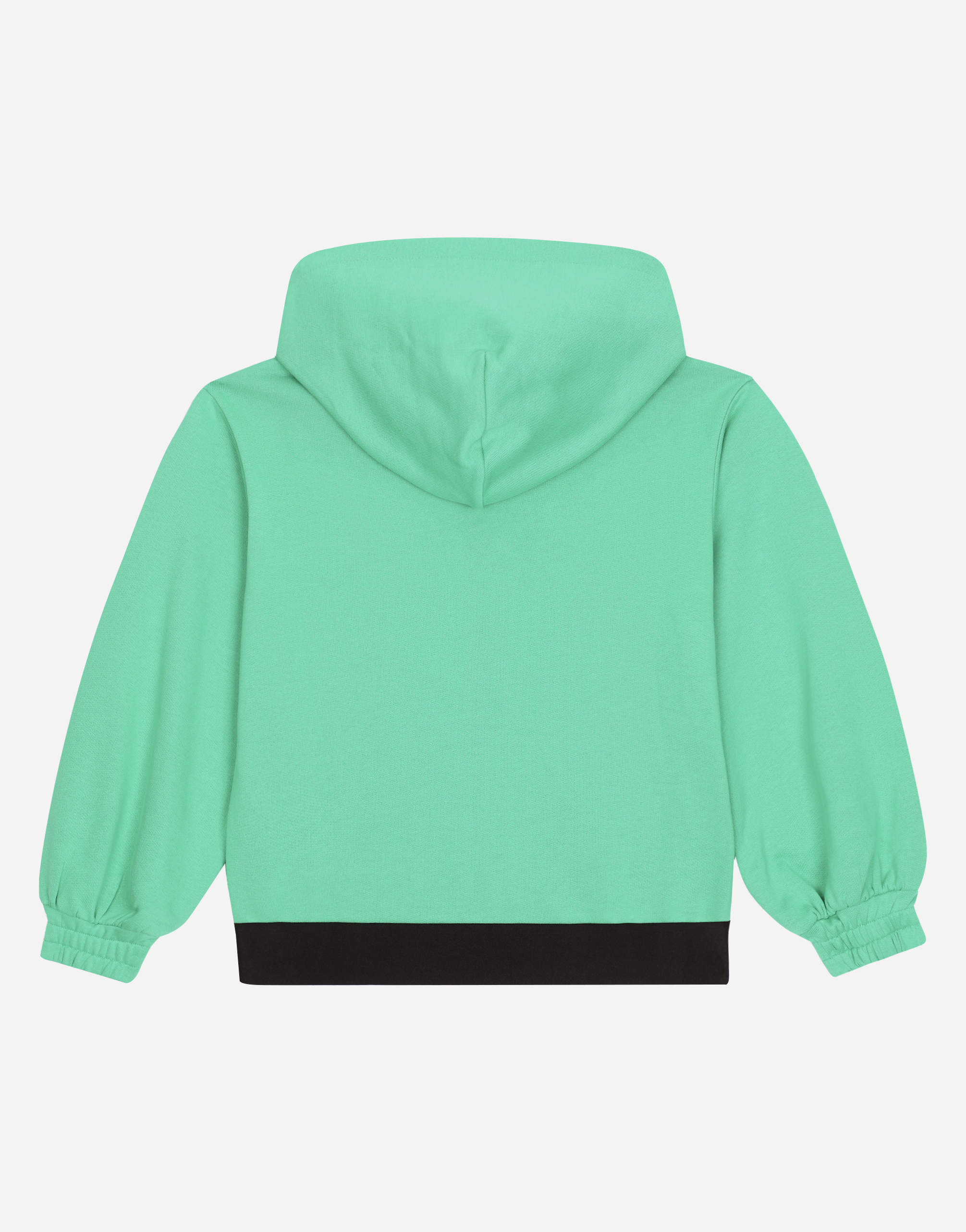 Shop Dolce & Gabbana Jersey Hoodie With Branded Elastic In Green