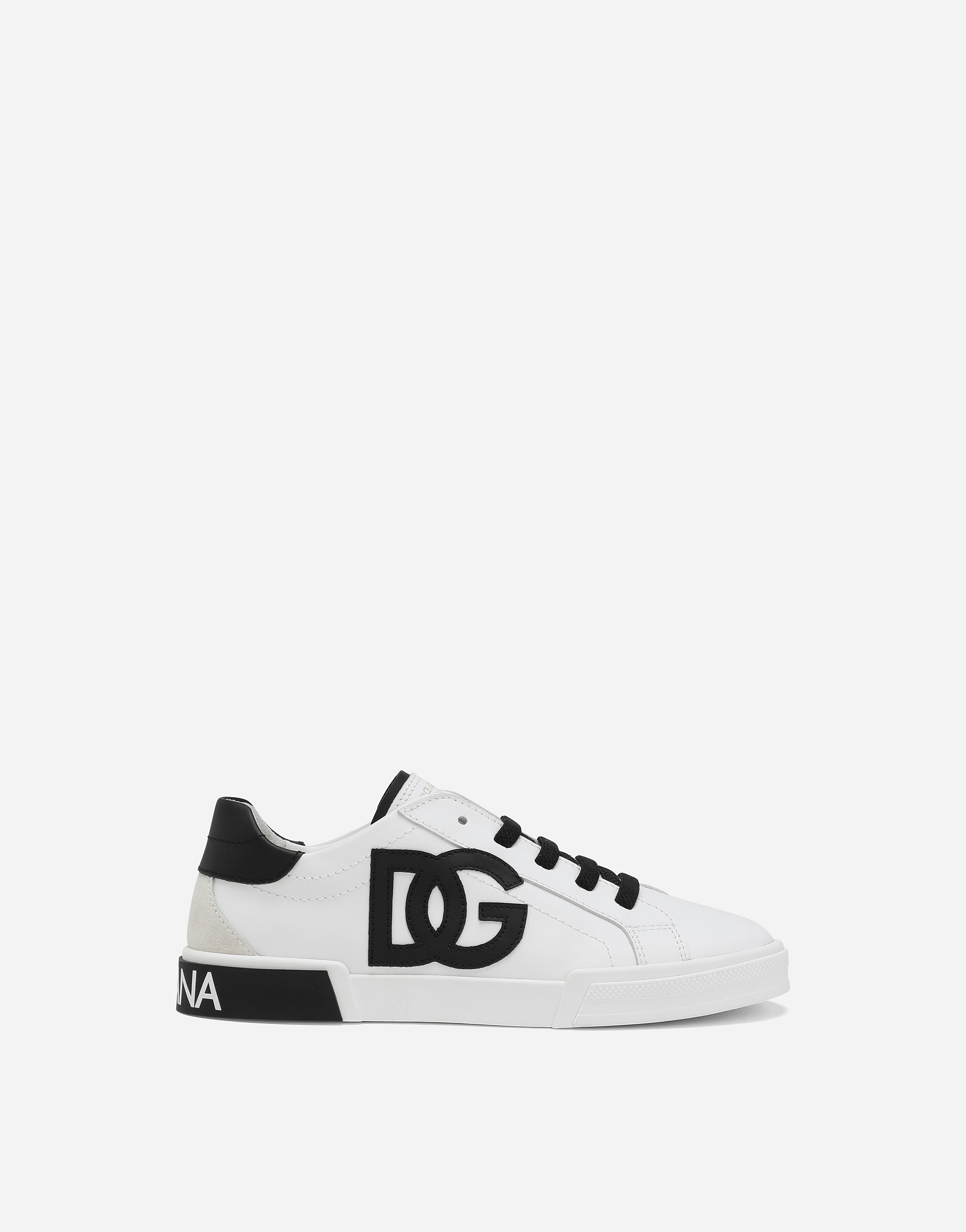 Dolce & Gabbana Portofino Vintage Calfskin Sneakers - Man Shoes (24-38) Black Leather