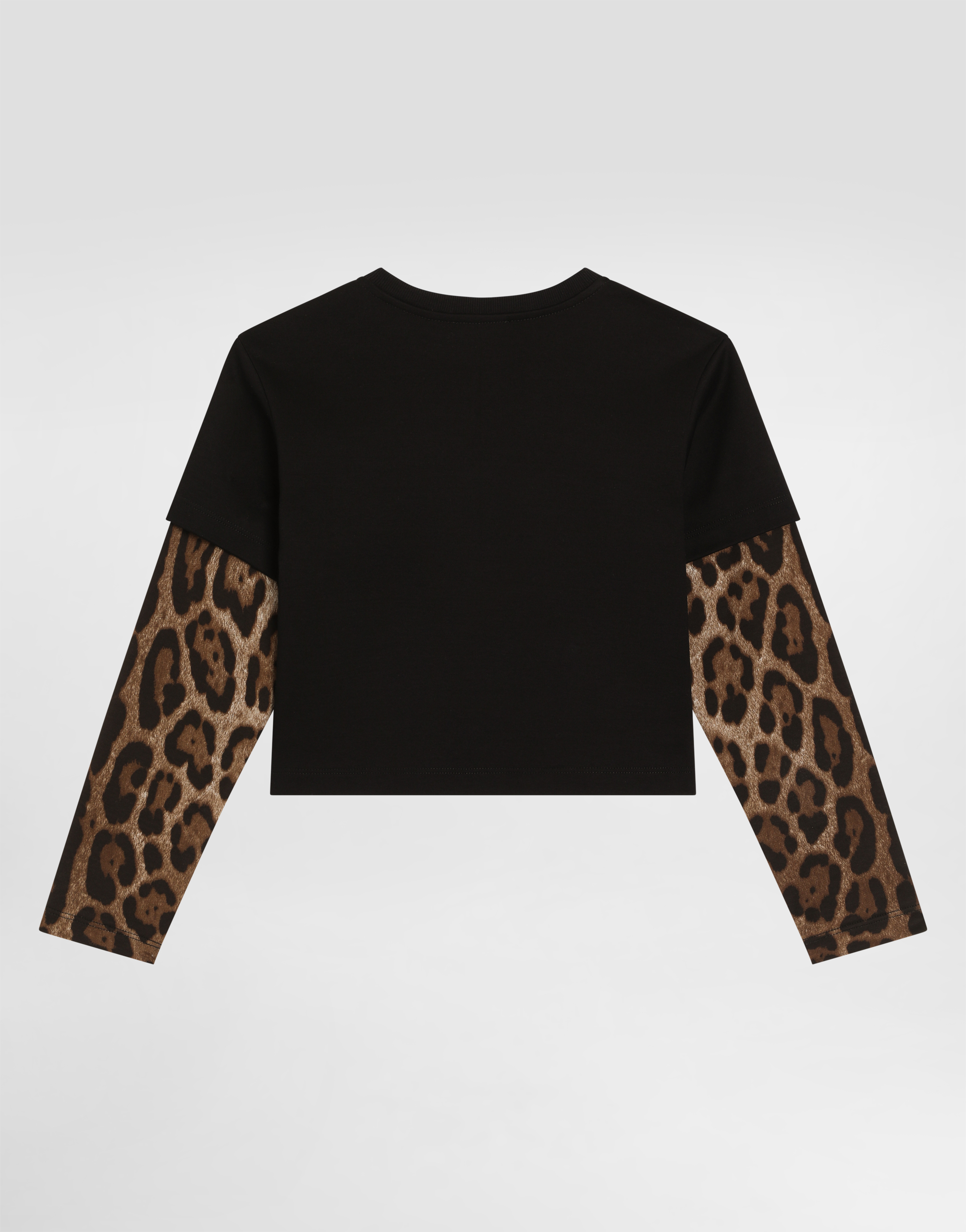 Leopard-print cotton t-shirt
