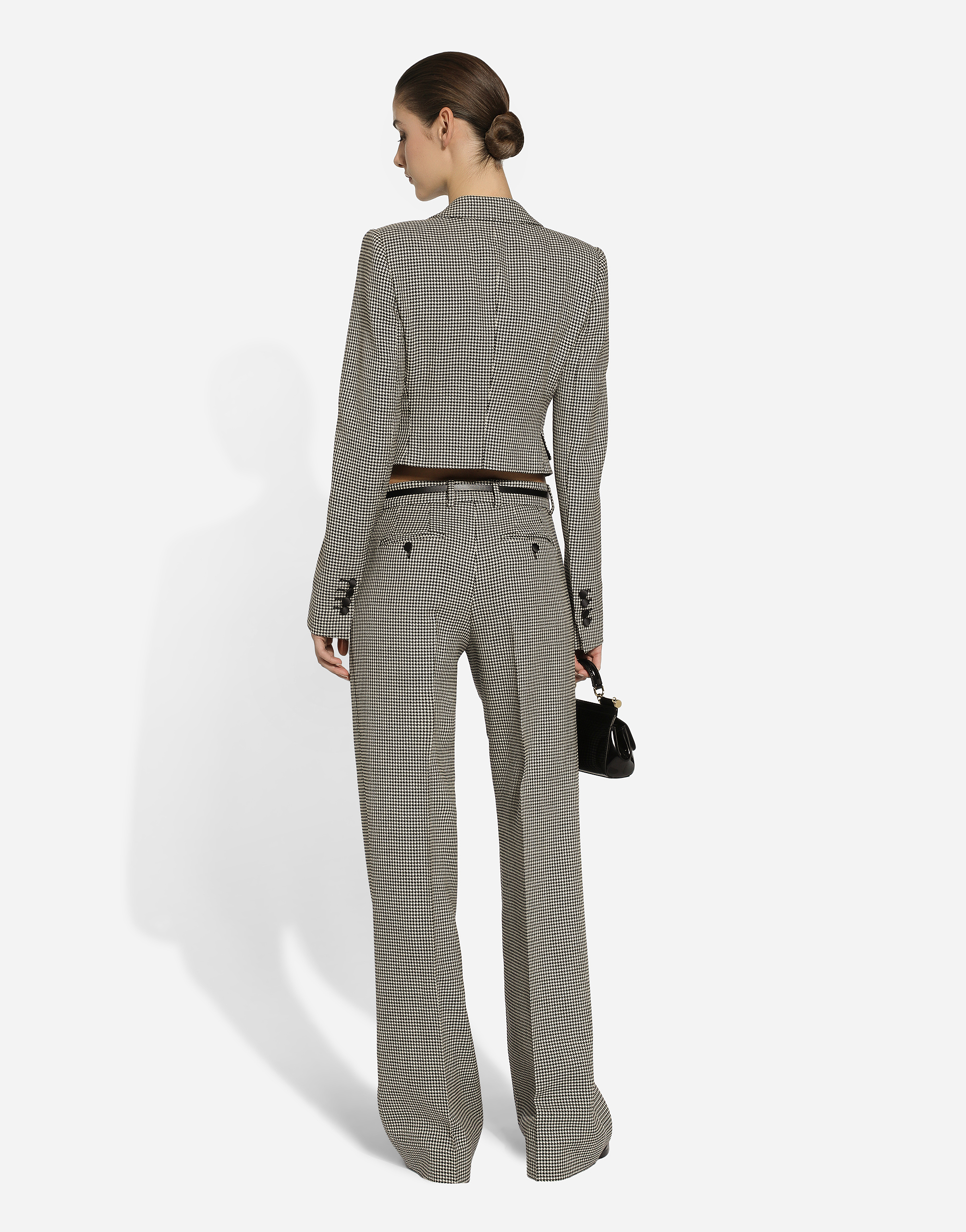 Dolce & Gabbana Check Pattern Cropped Jacket In Multicolor