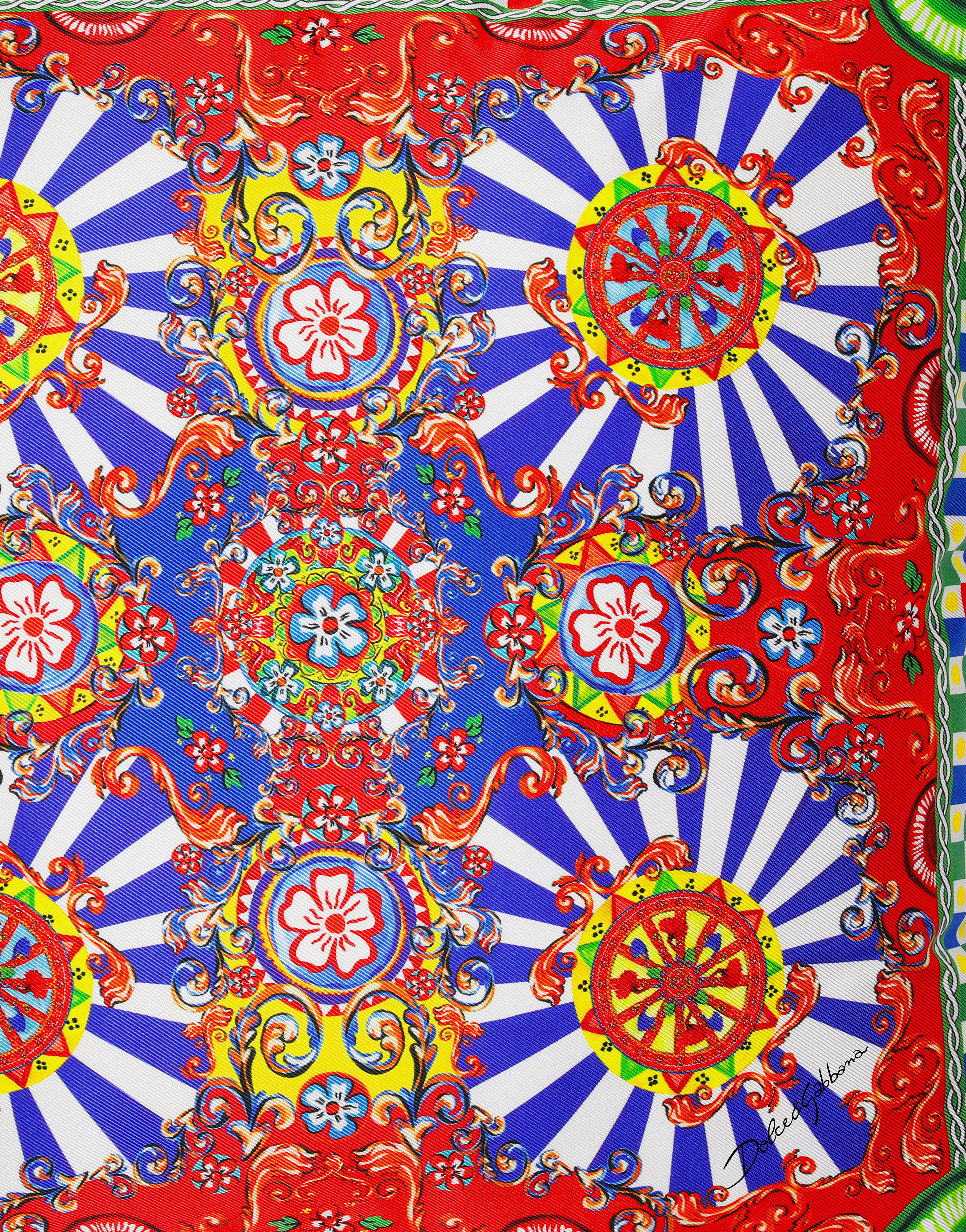 Shop Dolce & Gabbana Silk Twill Cushion Medium In Multicolor