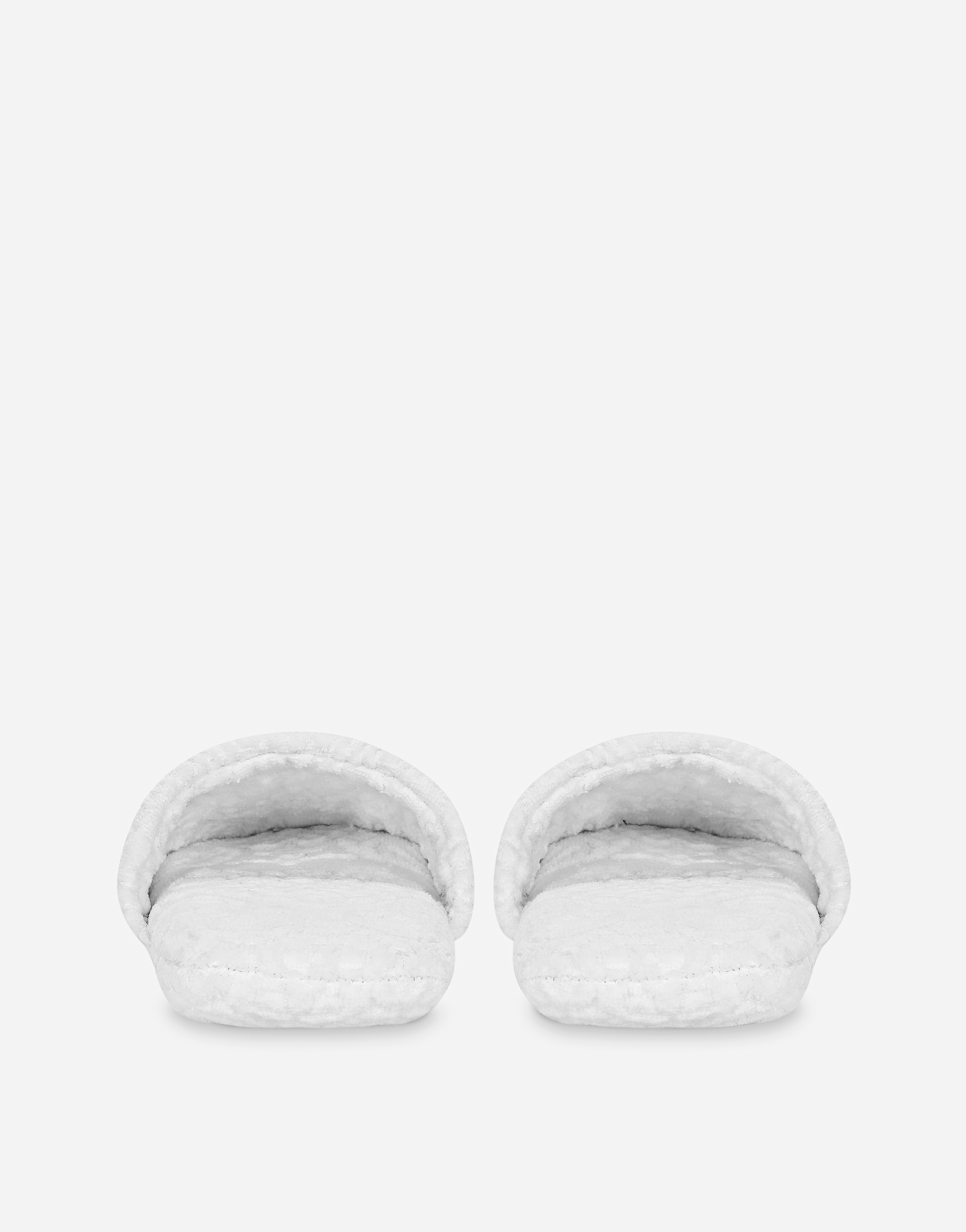 Dolce & Gabbana Jacquard Cotton Terry Slippers In Multicolor