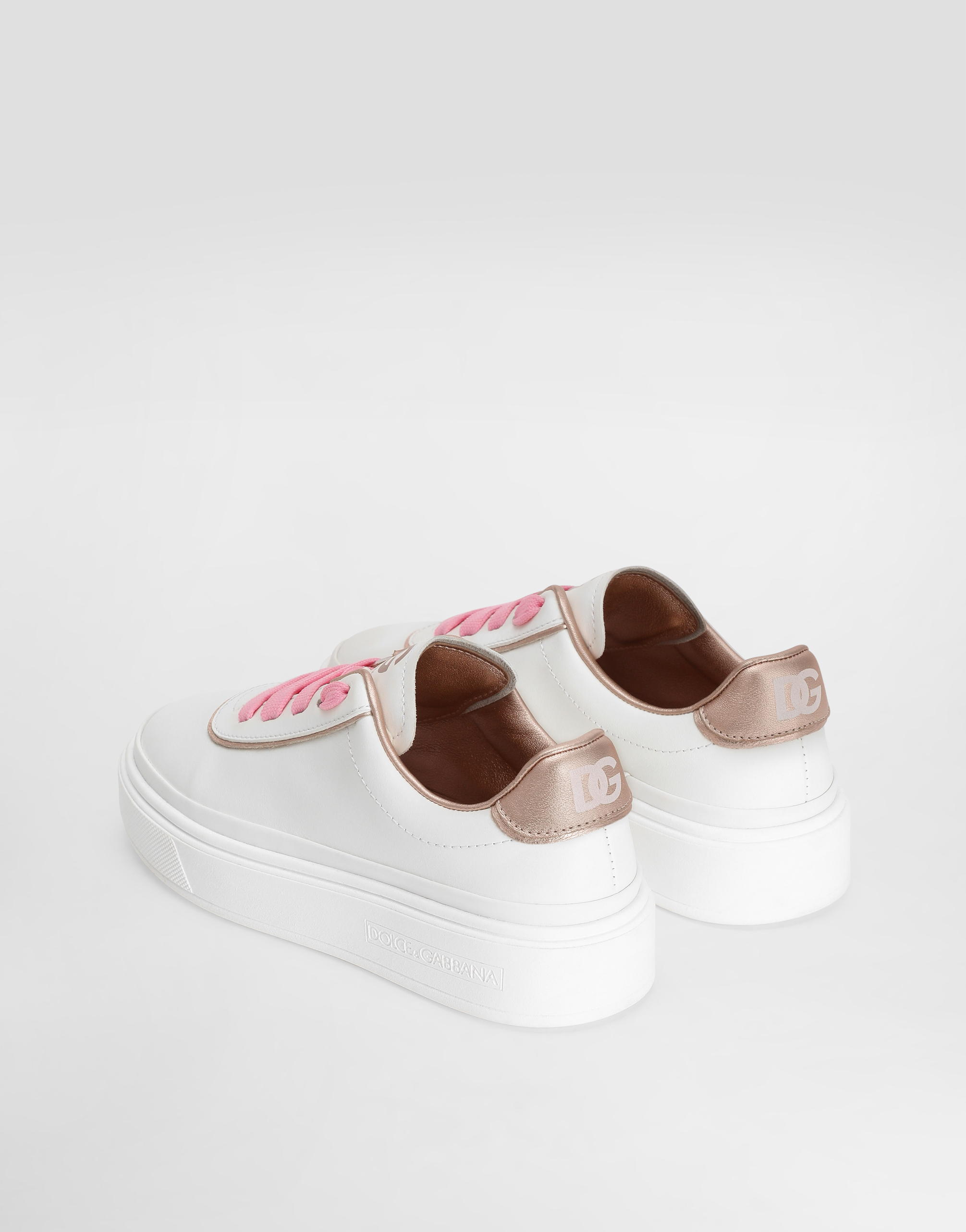  Dolce & Gabbana Dg Girlie Up Nappa Calfskin And Laminate Sneakers - Frau Schuhe (27-40) Multicolor 30 