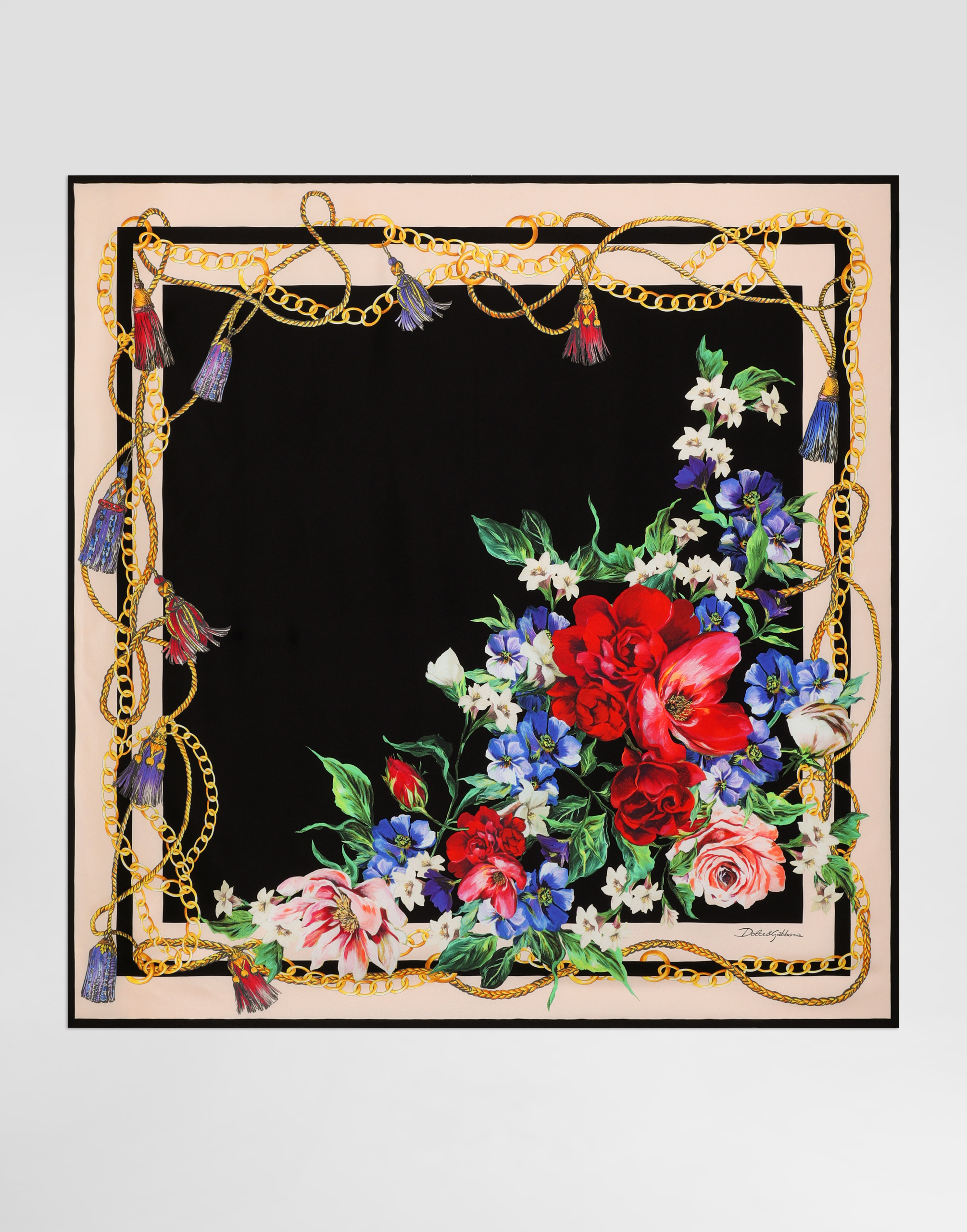 スカーフ Dolce & Gabbana FW25 FOULARD 90X90 (FN090R GDAOZHP3OA) Floral-print silk twill foulard (90x90) in Print for Women
