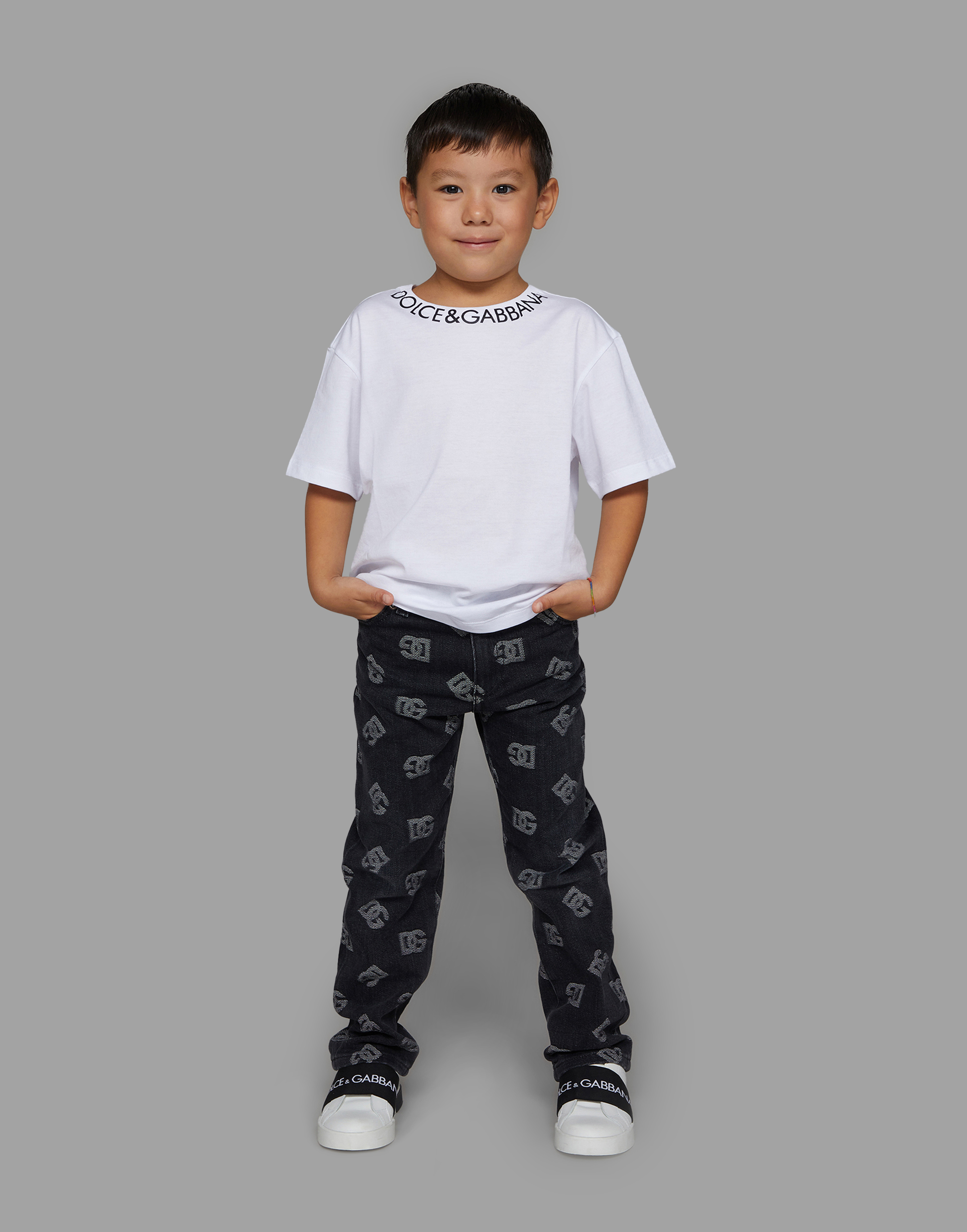 DOLCE & GABBANA JERSEY T-SHIRT WITH LOGO PRINT