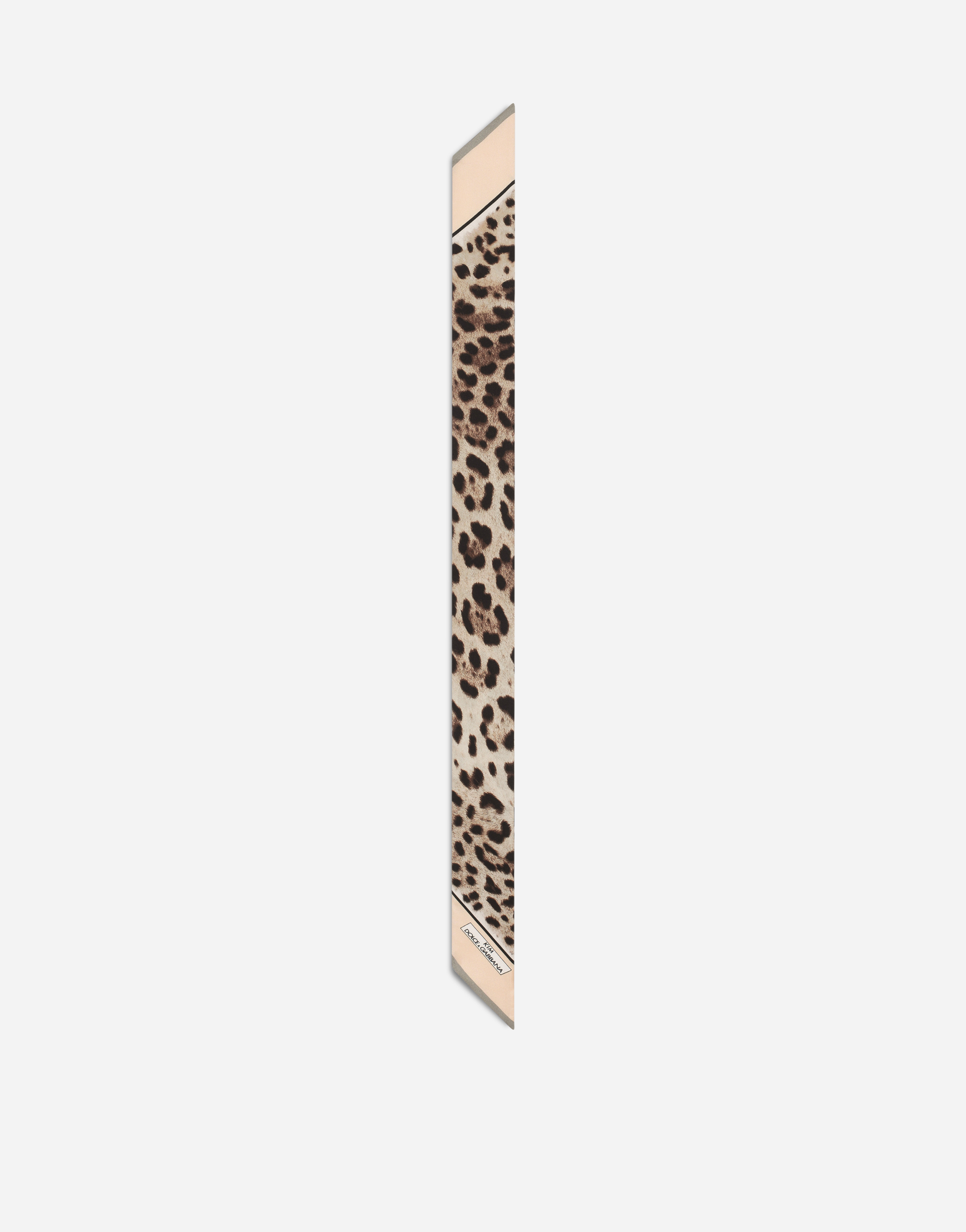 Shop Dolce & Gabbana Leopard-print Twill Headscarf In Animal Print