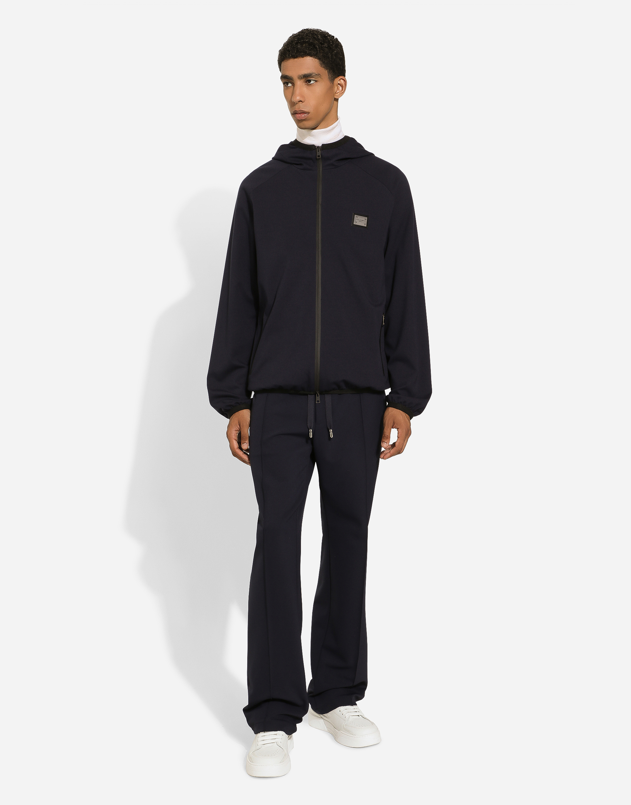 Jersey jacket with hood