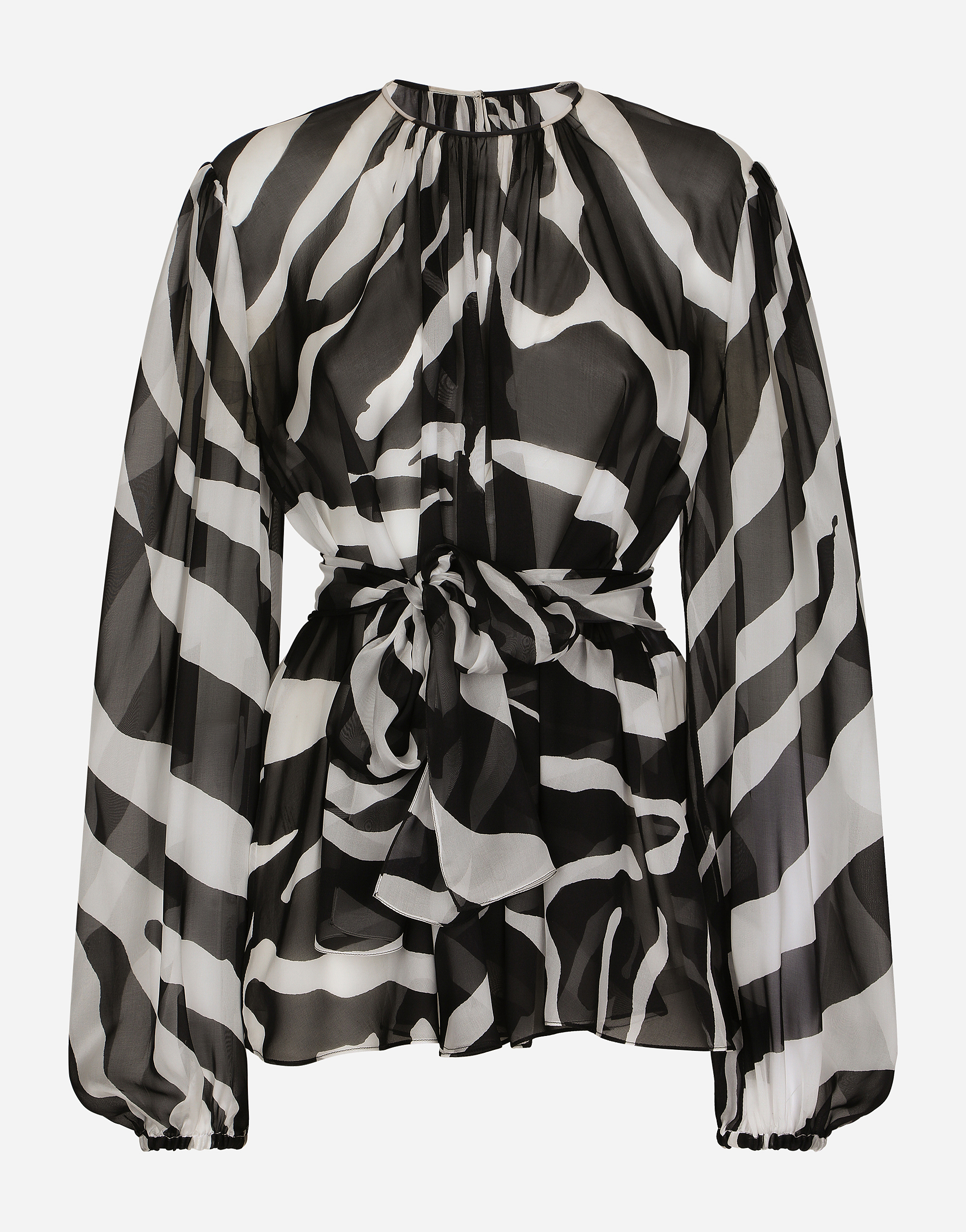 Dolce & Gabbana Dolce&gabbana Cruise Zebra Print Chiffon Blouse In Animal Print