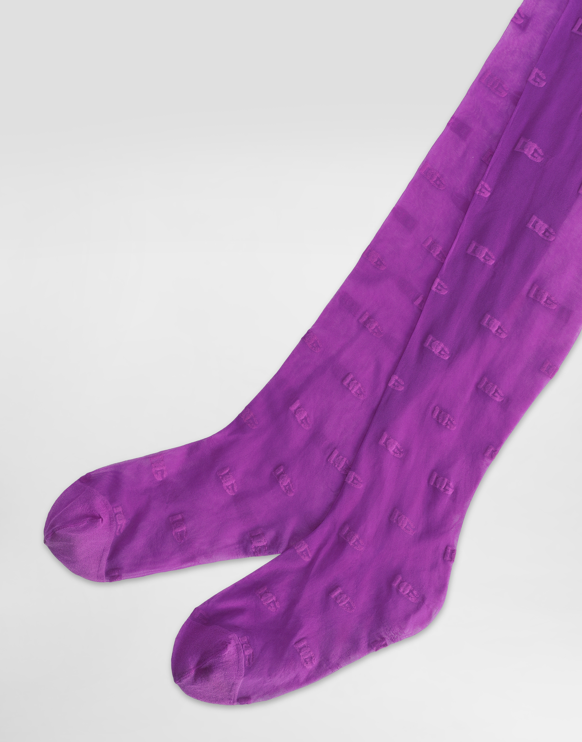 Dolce & Gabbana Logo-print Tights In Purple