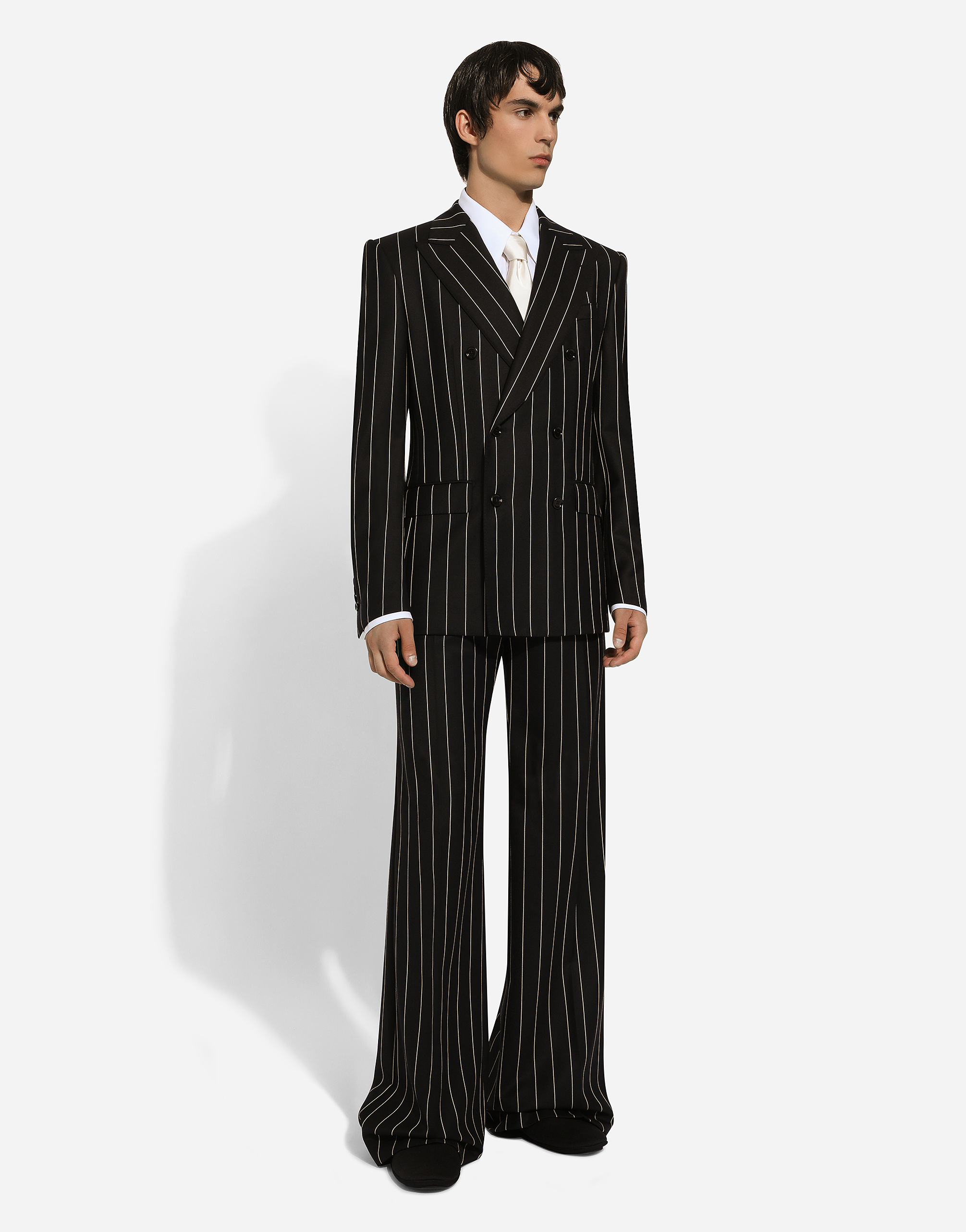  Dolce & Gabbana Chaqueta Sicilia De Botonadura Doble Con Rayas Diplomáticas - Hombre Trajes Y Americanas #n/d 46 