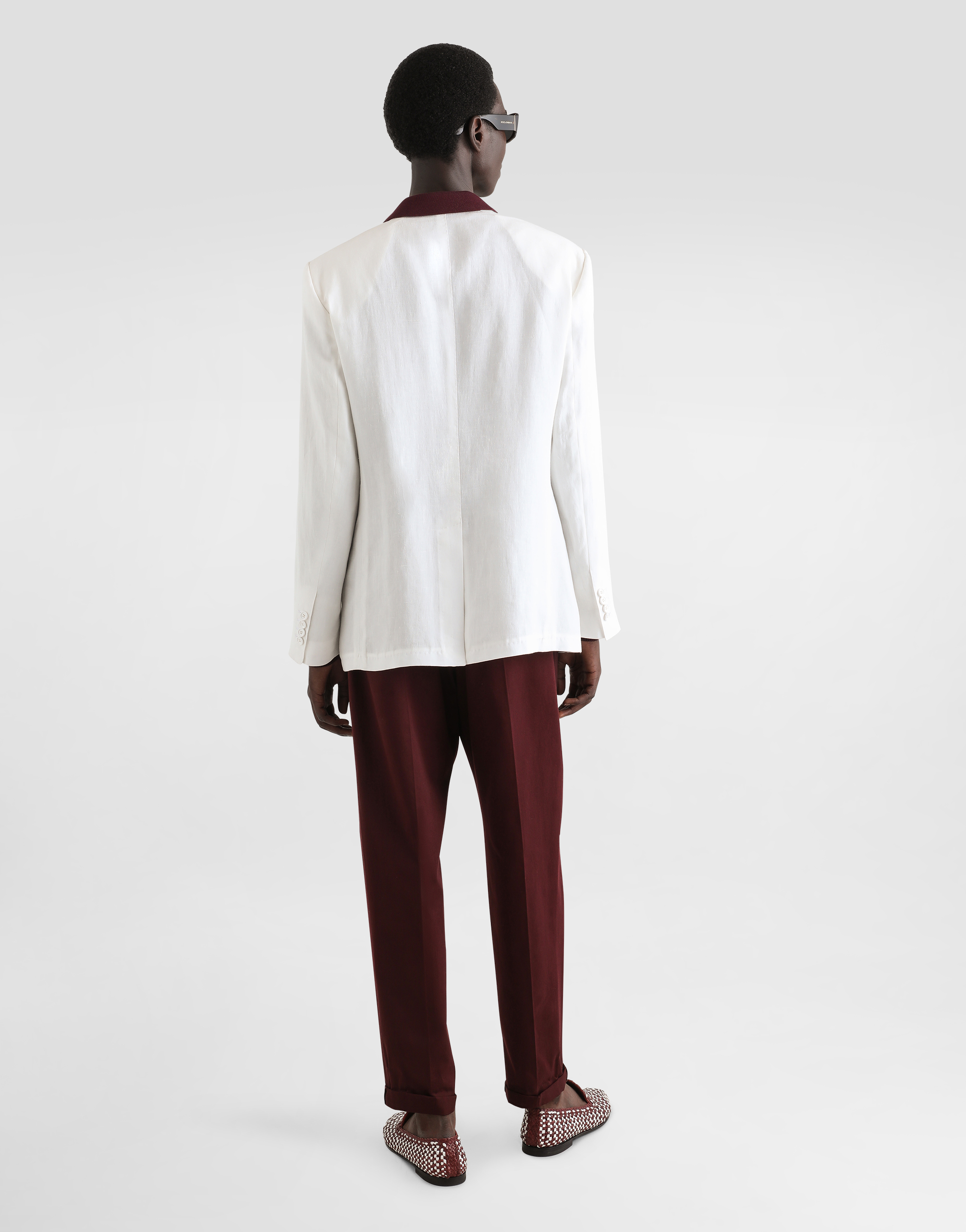 Dolce & Gabbana Cotton Gabardine Pants With Double Darts In Multicolor