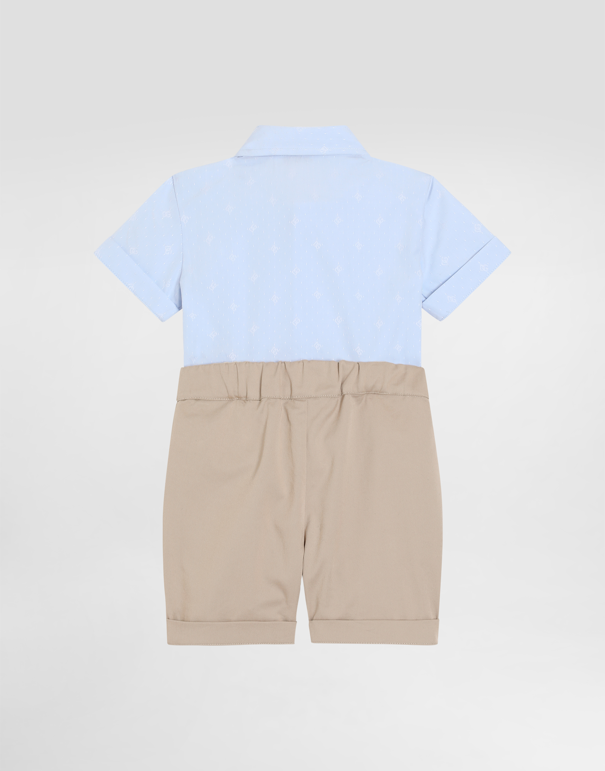  Dolce & Gabbana Strampler Aus Gabardine Und Jacquard Mit Dg-logo Und Punkten Mit Patch - Mann Geschenk-set Und Body Mehrfarbig 6/9 Months 