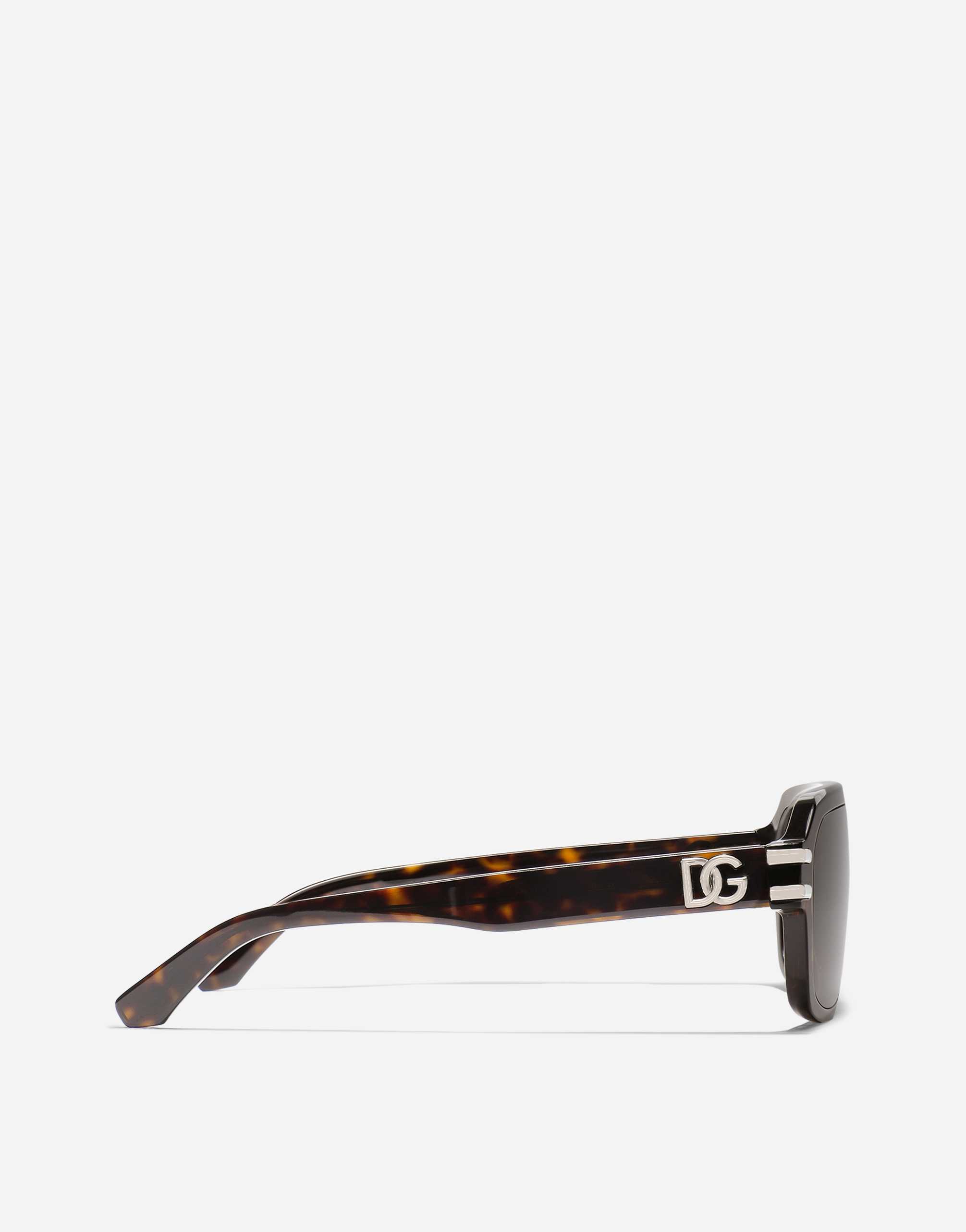Dolce & Gabbana Tortoiseshell-pattern Logo-plaque Sunglasses In Havana