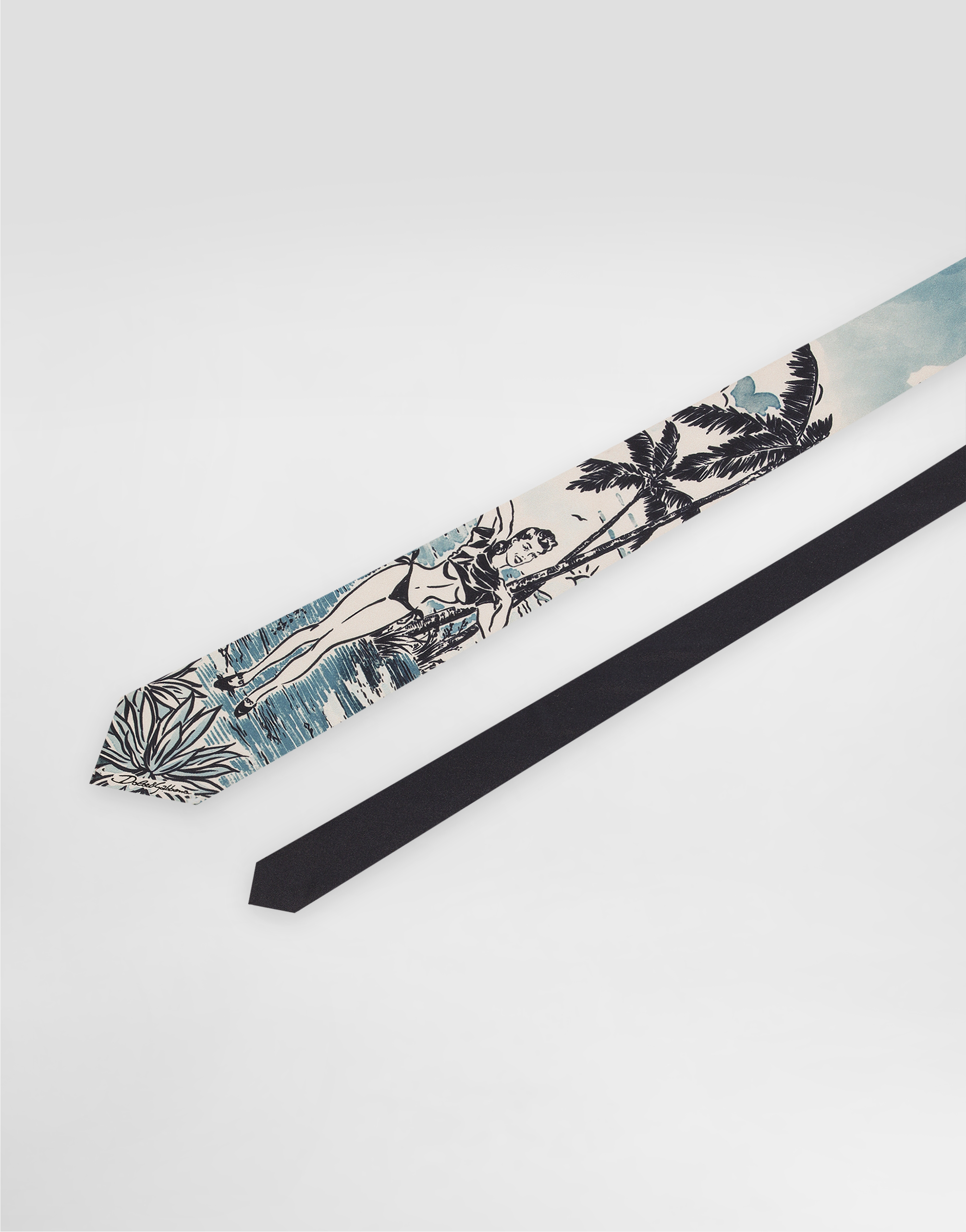 Pin-up print silk tie