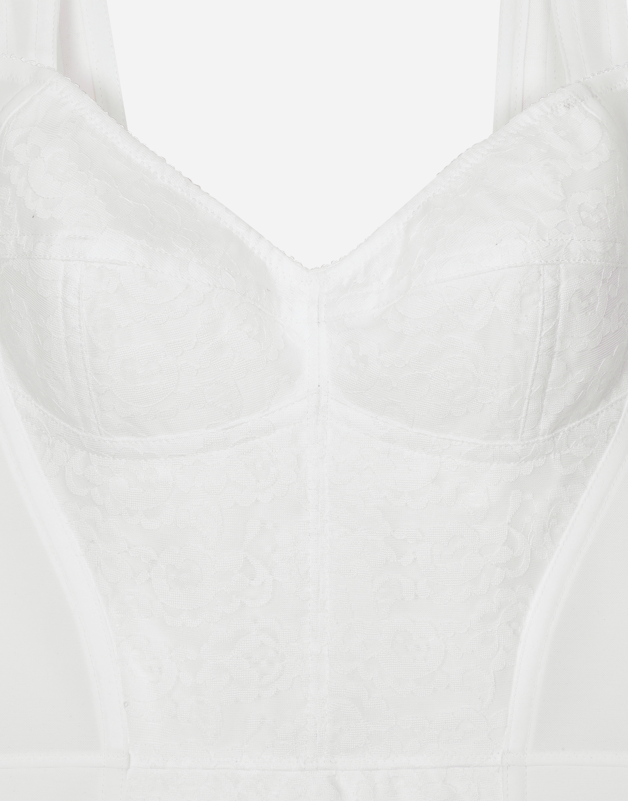 Shop Dolce & Gabbana Corset Bodysuit In White