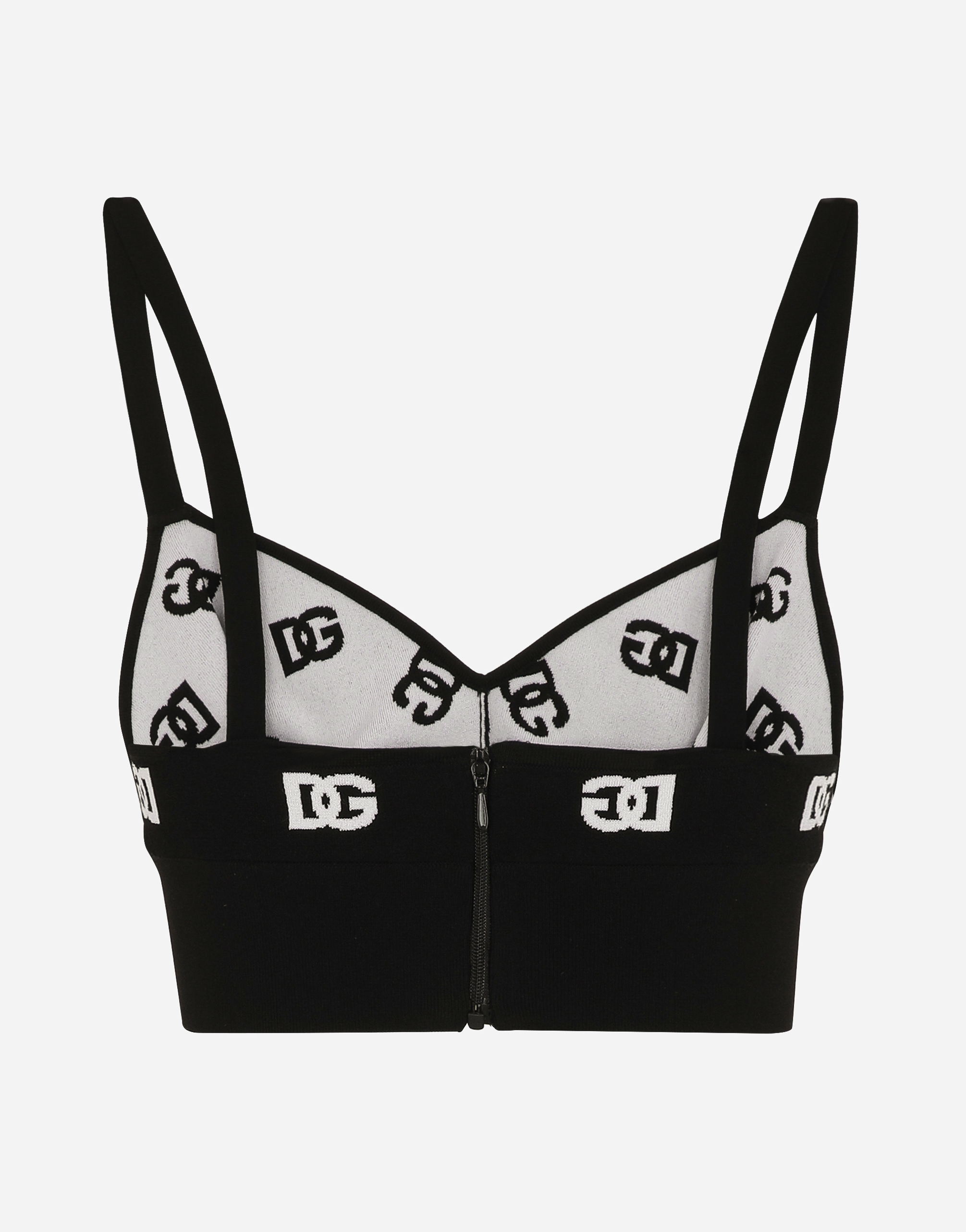 Dolce & Gabbana Dolce&gabbana Logo Monogram Bralette Crop Top In Print