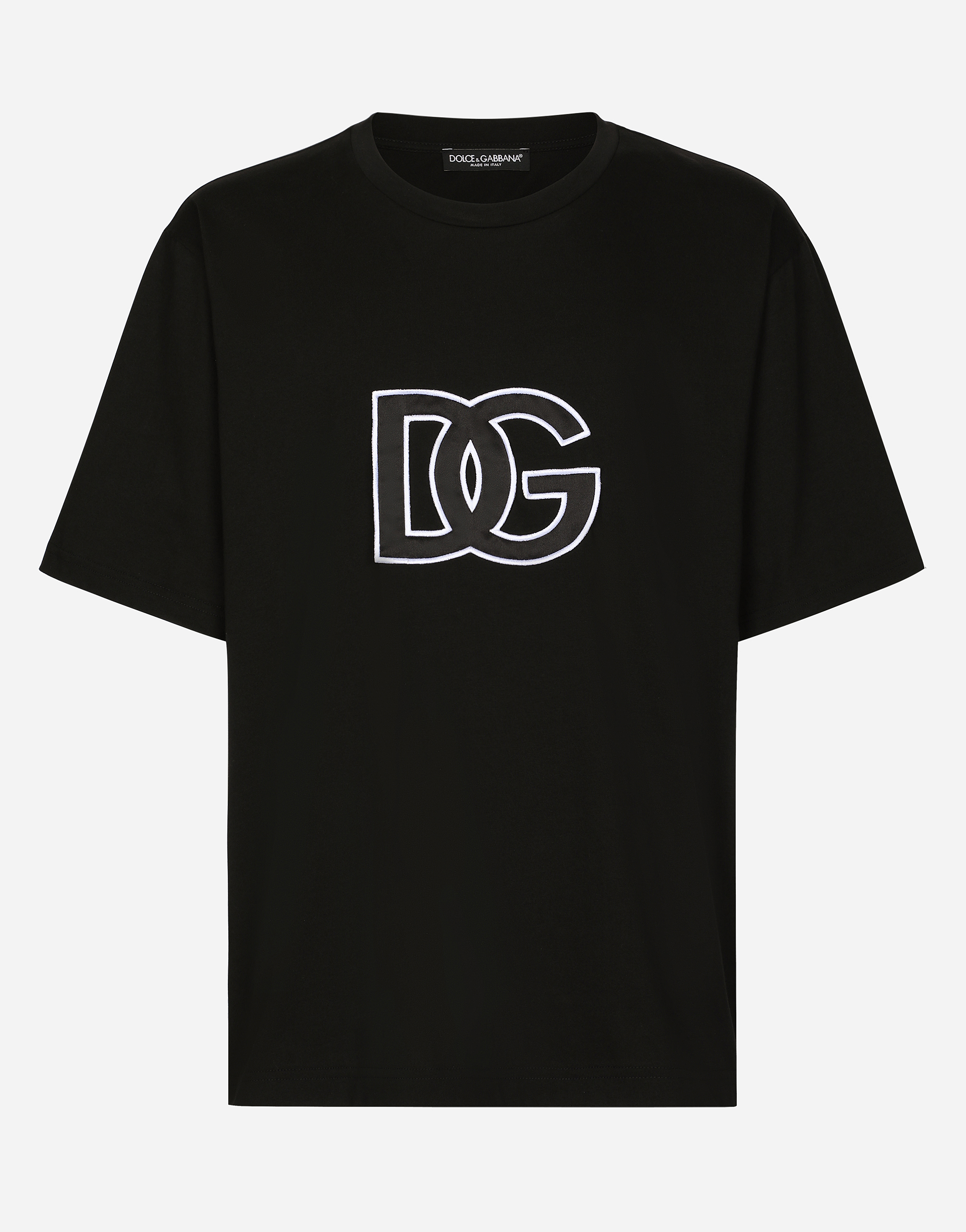 Dolce & Gabbana Embroidered Logo T-shirt In Black