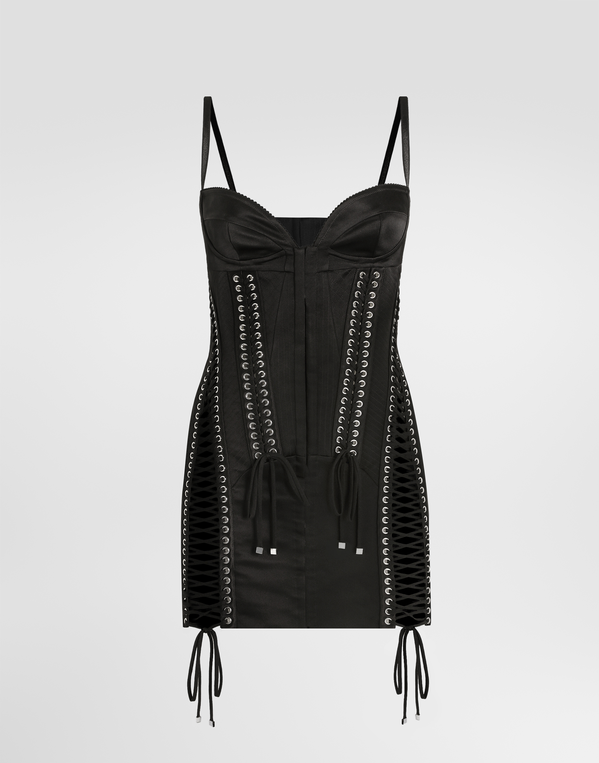 Duchesse dress with balconette in Black for Women | Dolce&Gabbana®