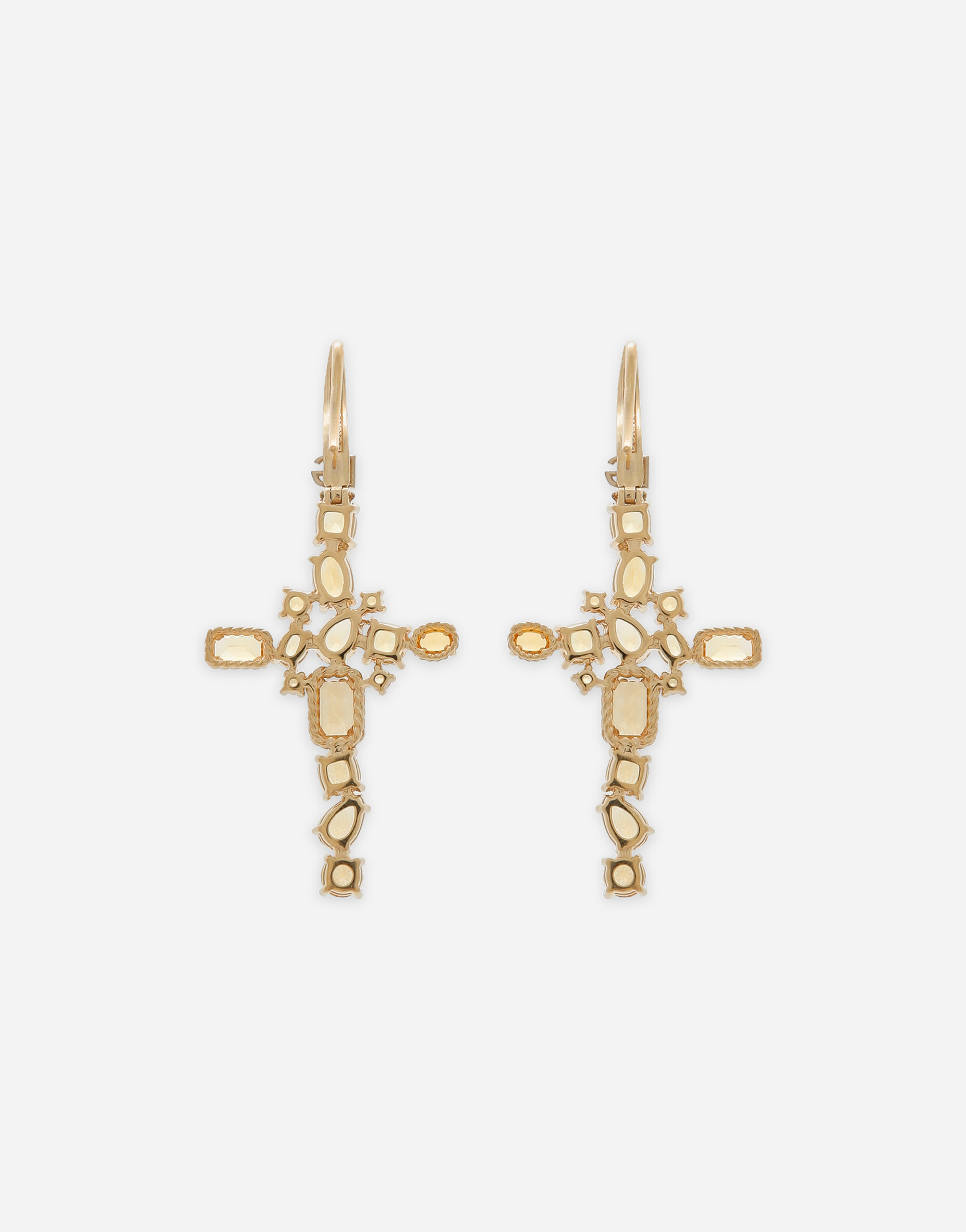 Dolce & Gabbana Anna Earrings In Yellow Gold 18kt With Citrine Quartzes In Gold