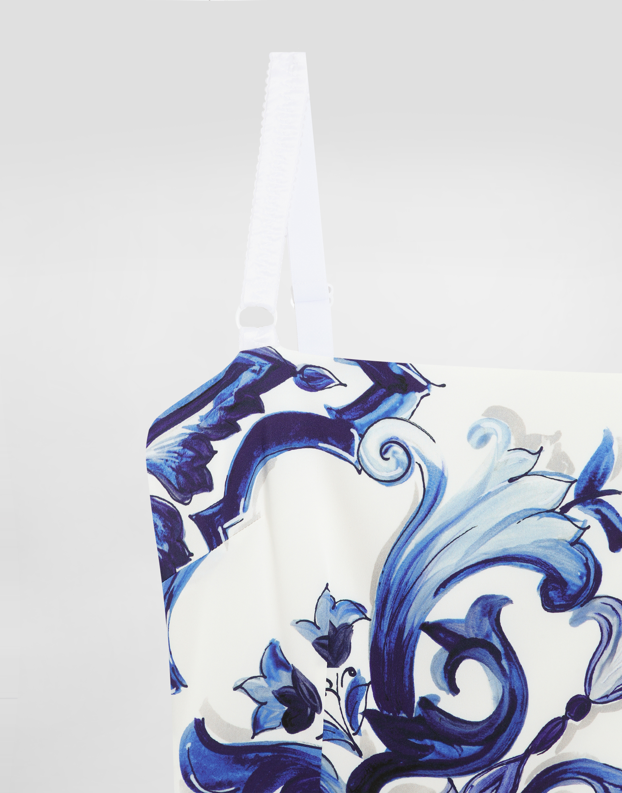 Majolica-print silk dress