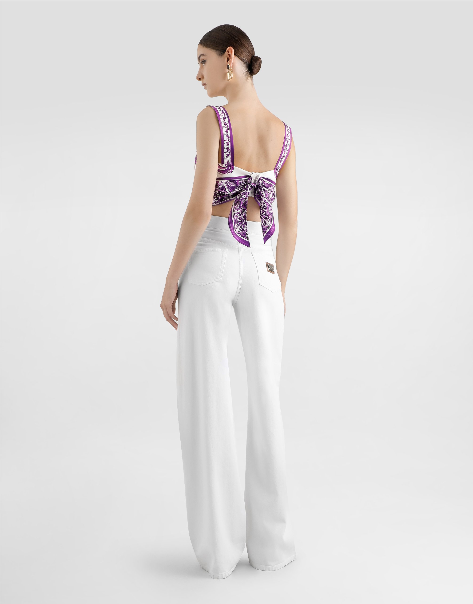 Dolce & Gabbana Majolica-print Silk Top In Multi
