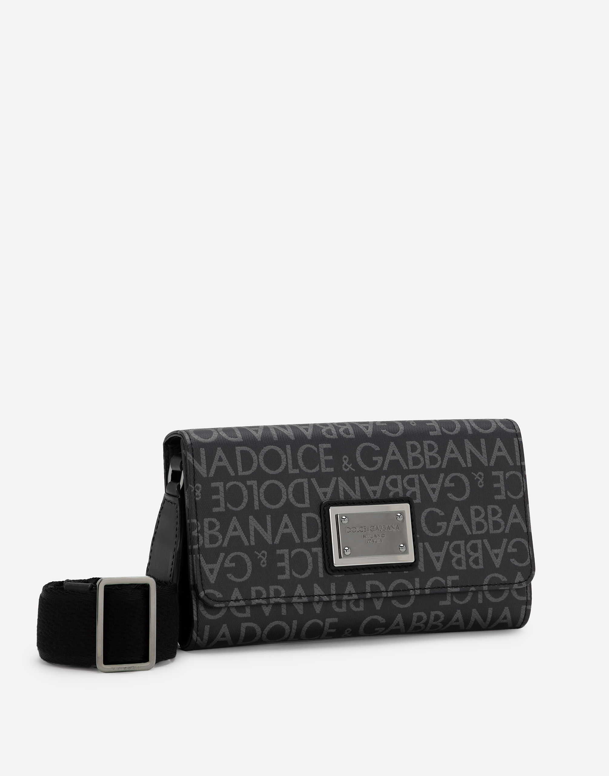  Dolce & Gabbana Umhängetasche Aus Beschichtetem Jacquard - Mann Schultertasche Mehrfarbig Stoff Onesize 