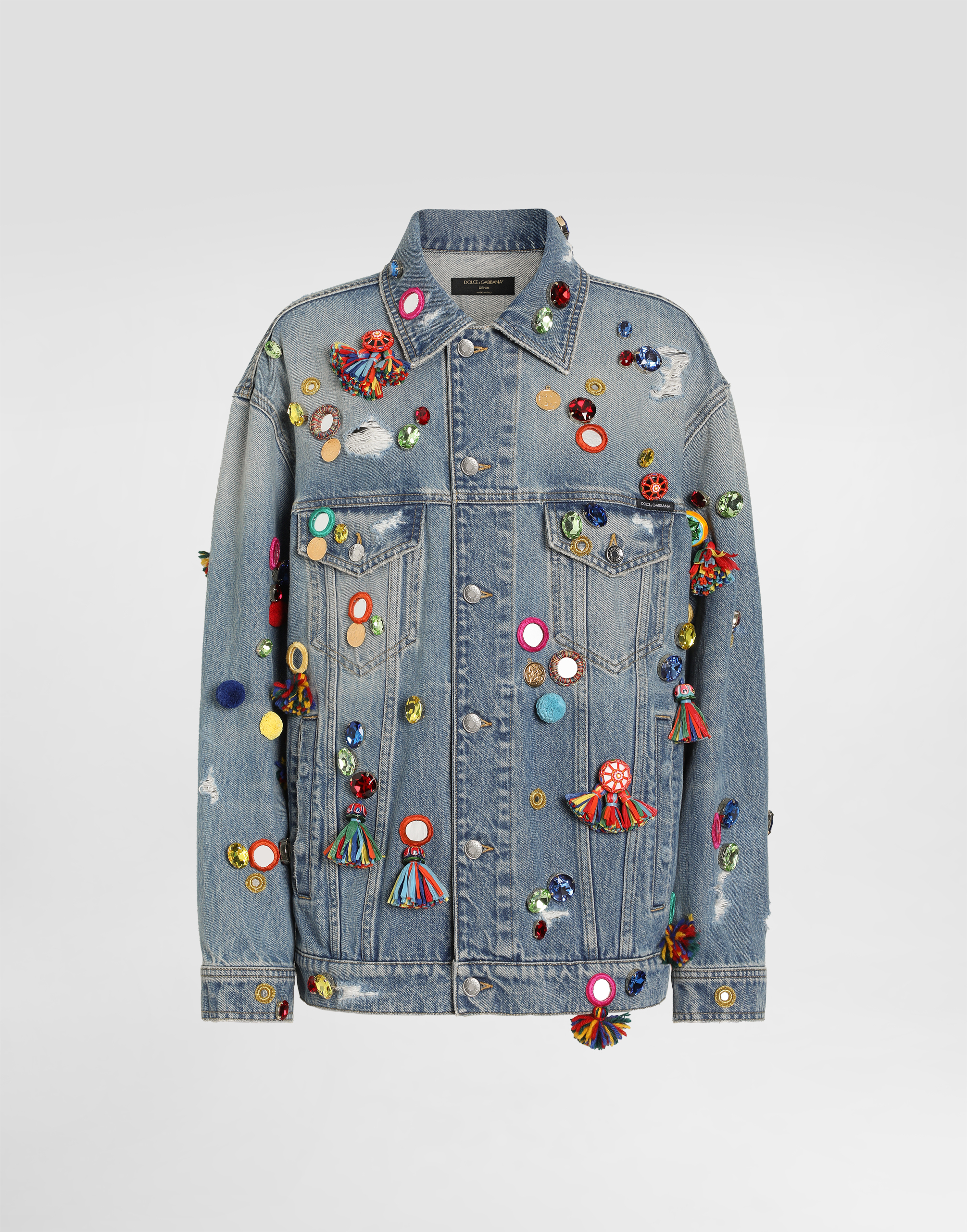 Multicolorのウィメンズ アプリケーション デニム ジャケット