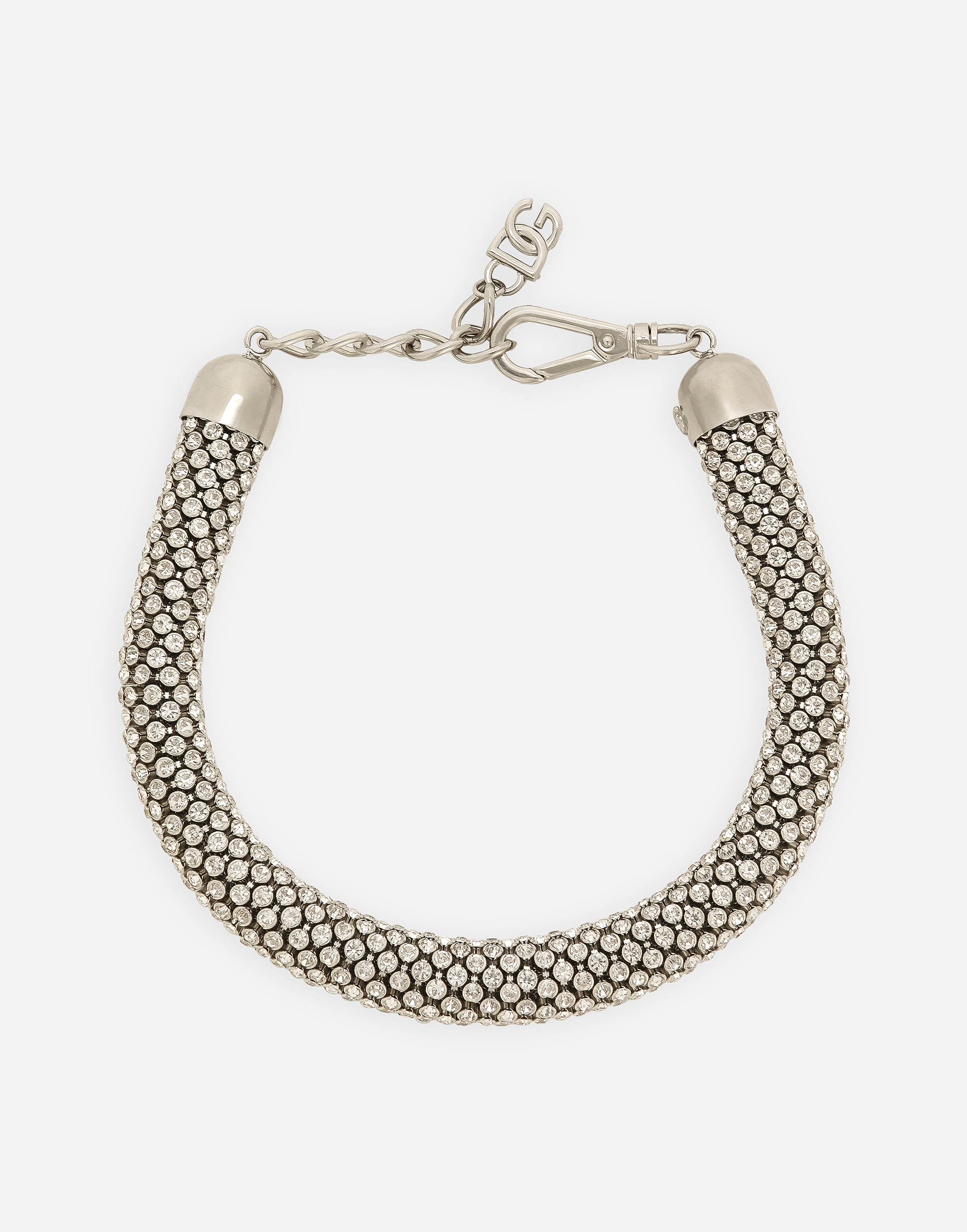DOLCE & GABBANA TUBULAR CHOKER WITH RHINESTONES