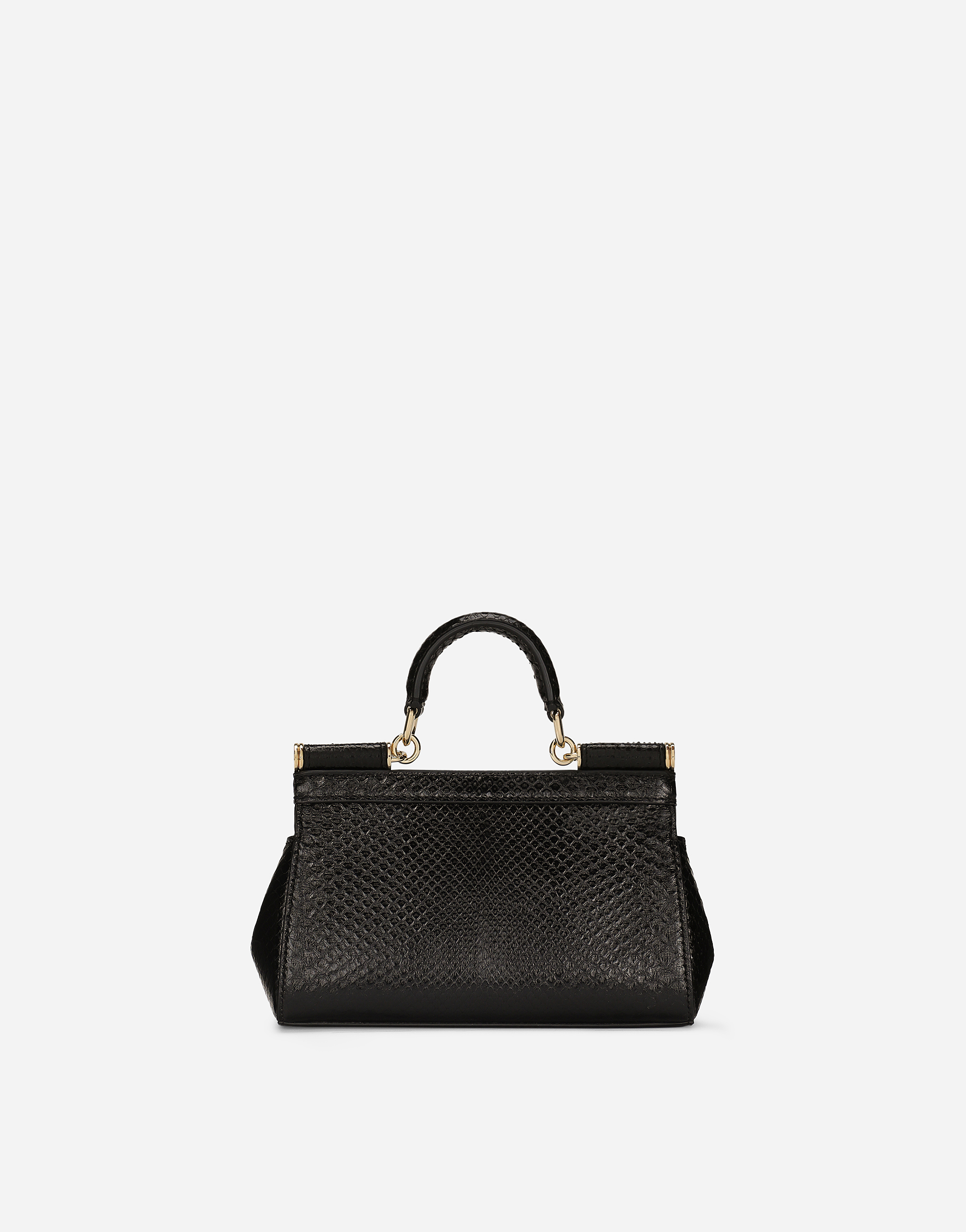 Dolce & Gabbana Small Sicily Leather Handbag In ブラック