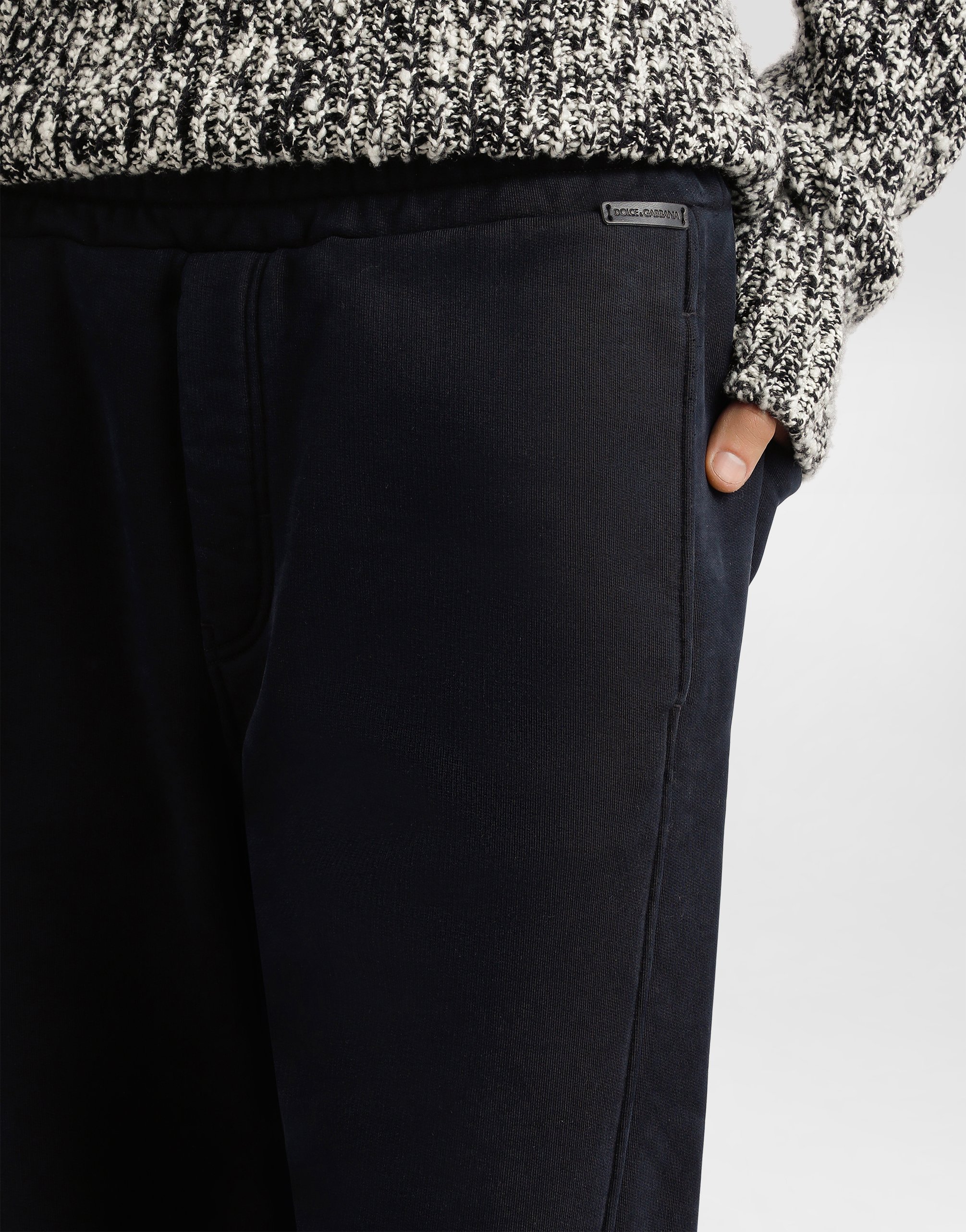 Dolce & Gabbana Elasticated-waistband Panelled Track Pants In Black