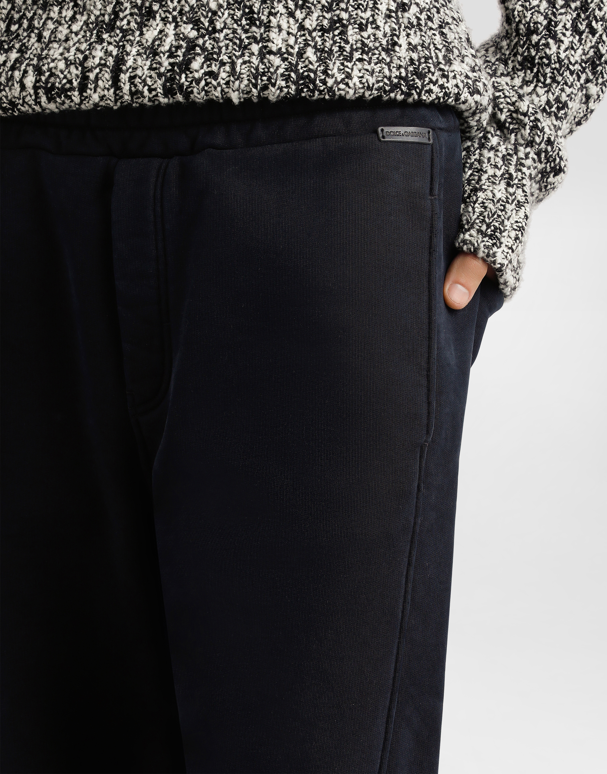 Dolce & Gabbana Elasticated-waistband Panelled Track Pants In Black